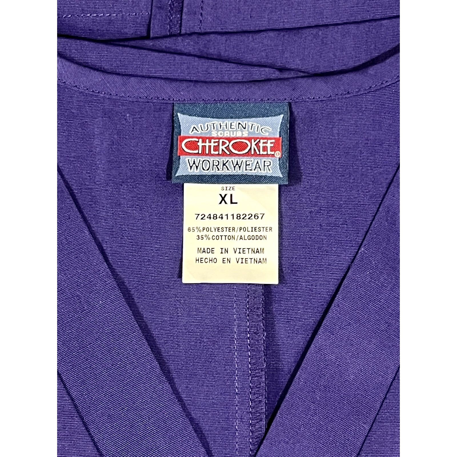 Cherokee XL Cherokee Scrub Top-Set of 3-Purple Teal Navy-Solid Size XL / US 12-14 / IT 48-50 - 4 Thumbnail