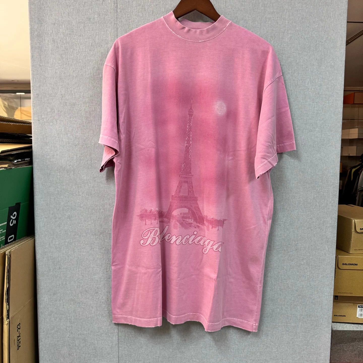 Balenciaga Balenciaga Distressed Pink Eiffel Tower Tee 1 Size US S / EU 44-46 / 1 - 1 Thumbnail