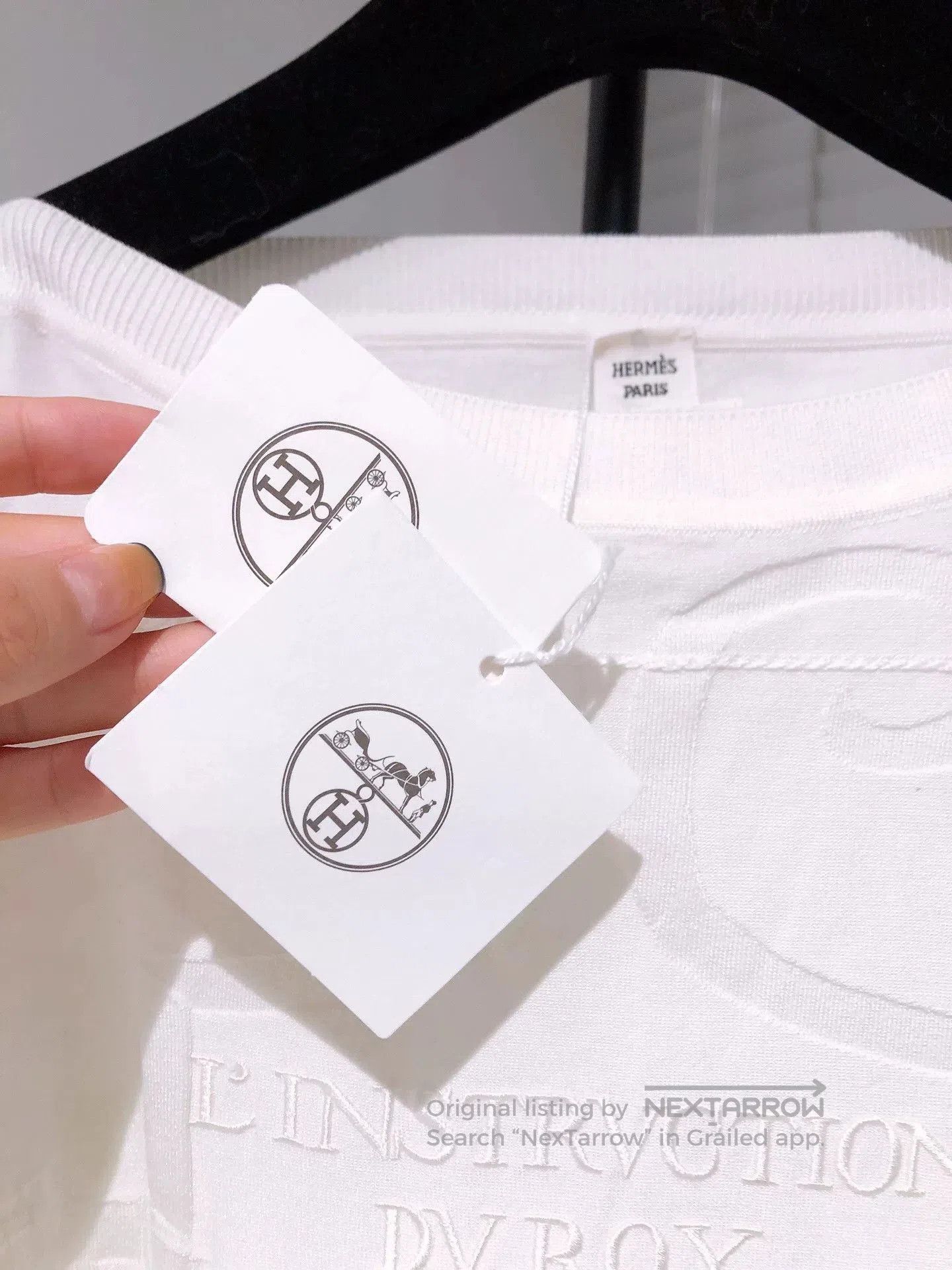 Hermes Hermes White Jacquard Embroidered Sweater. Size US XL / EU 56 / 4 - 5 Thumbnail