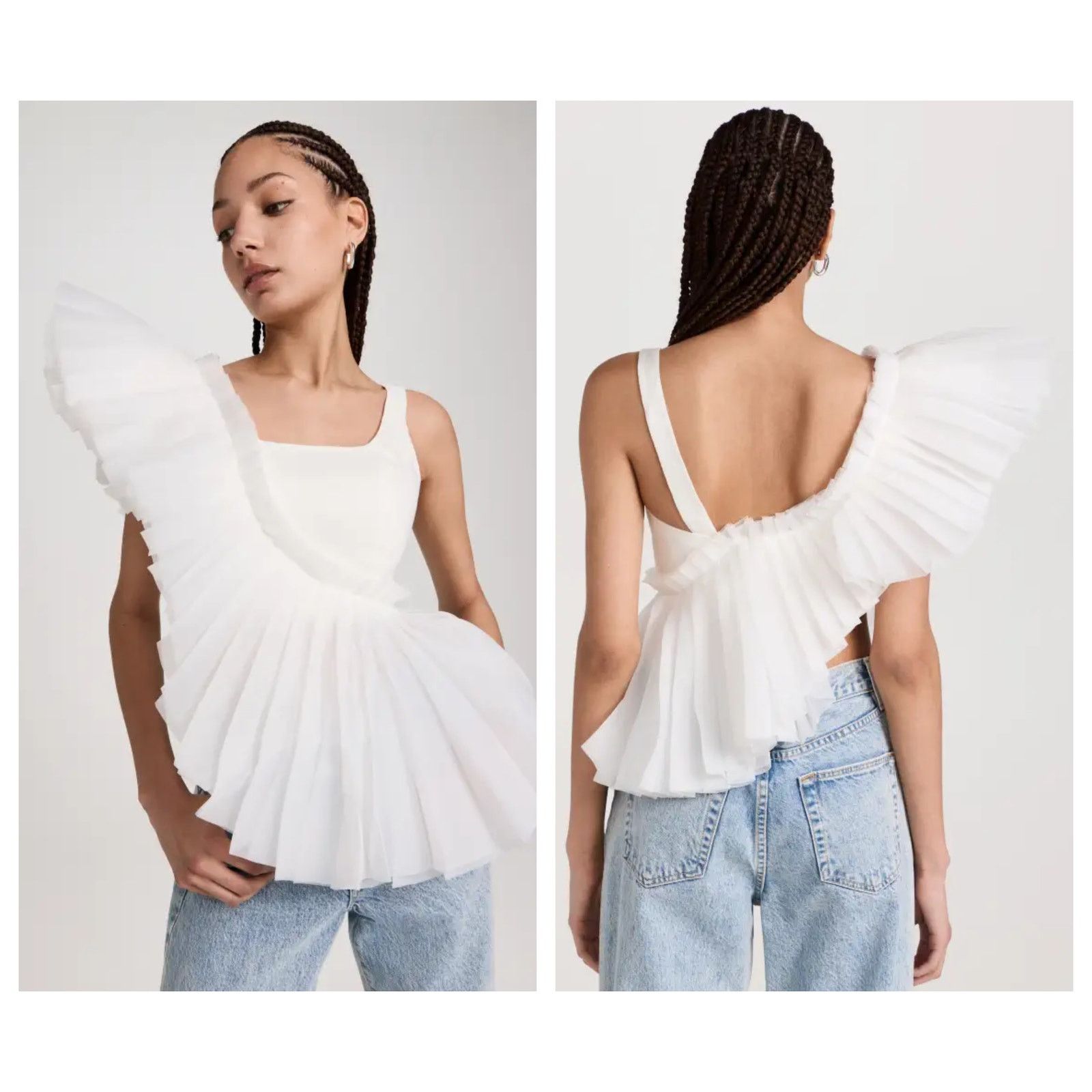 Aje NWT Aje Orbit Sculptural Pleated Top (UK/AU 4 = US 0) Size XS / US 0-2 / IT 36-38 - 13 Thumbnail