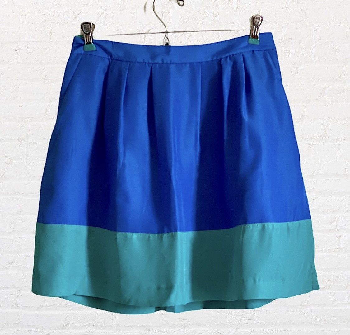 J.Crew J CREW A LINE COLOR BLOCK ABOVE KNEE MINI SKIRT Size 27" / US 4 / IT 40 - 1 Thumbnail