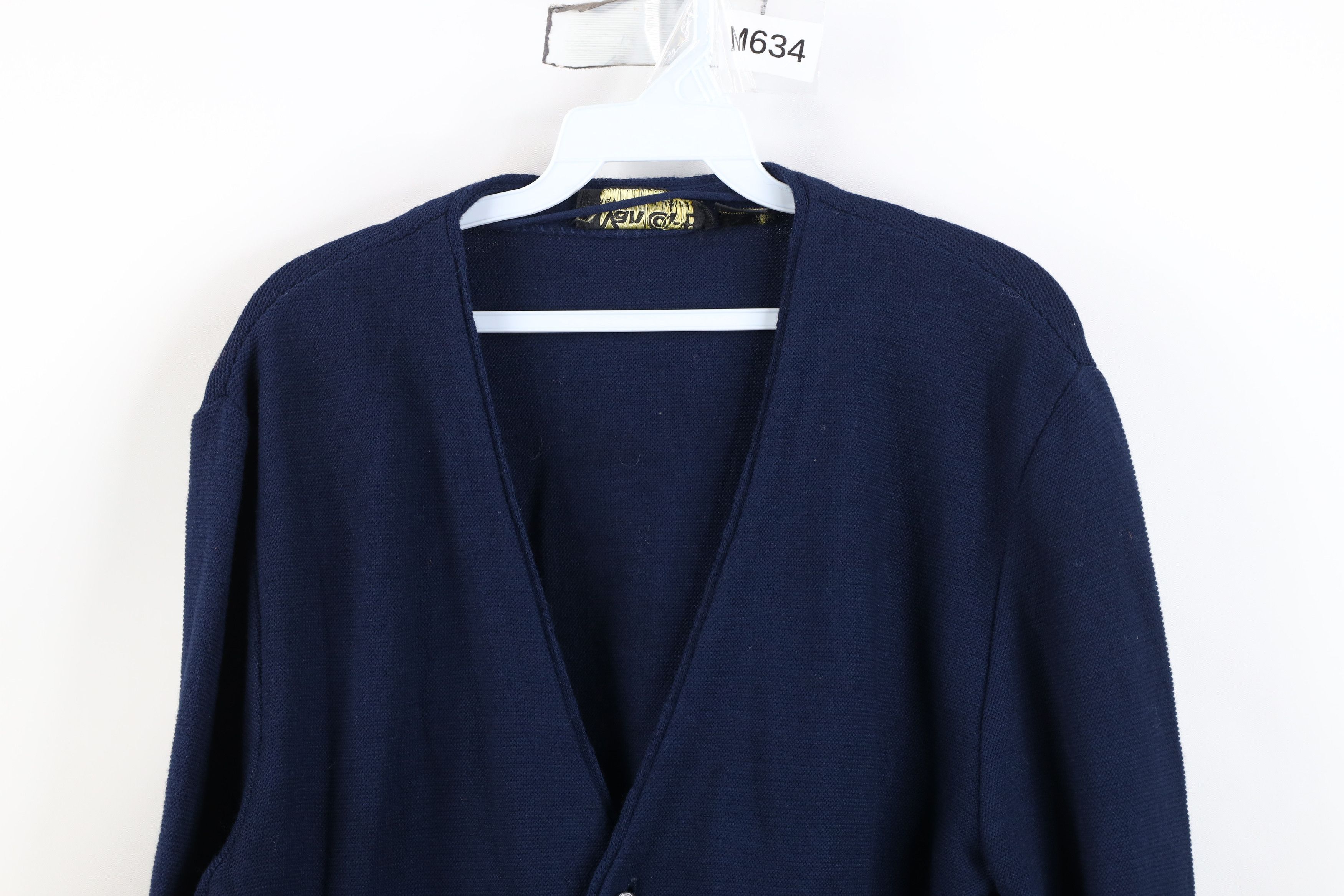 Vintage Vintage 70s Streetwear Kurt Cobain Cardigan Sweater Blue Size US L / EU 52-54 / 3 - 2 Thumbnail