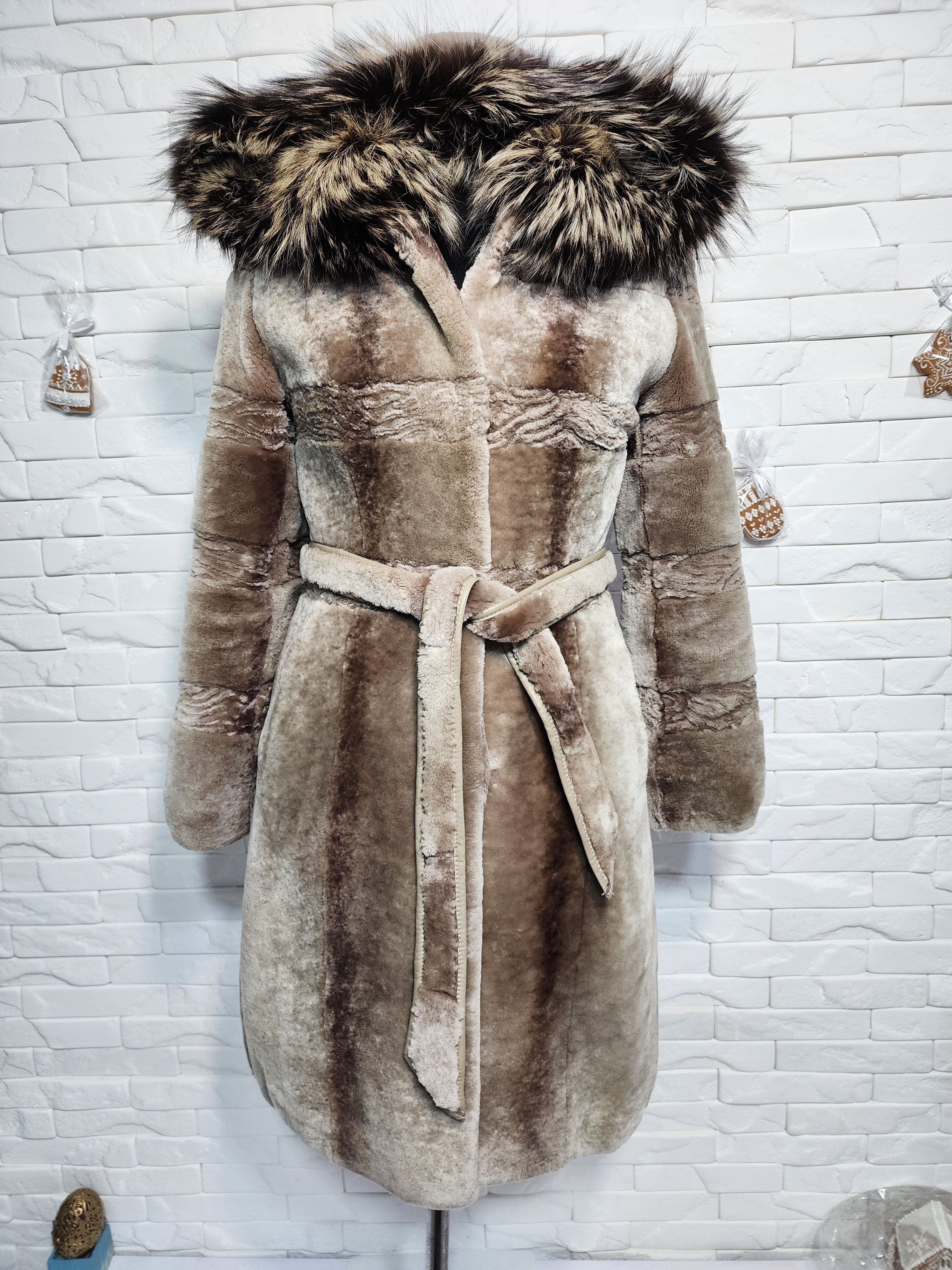 Furla Light Brown Sheepskin Coat: Women's Fur Belted Winter Coat Size S / US 4 / IT 40 - 1 Thumbnail