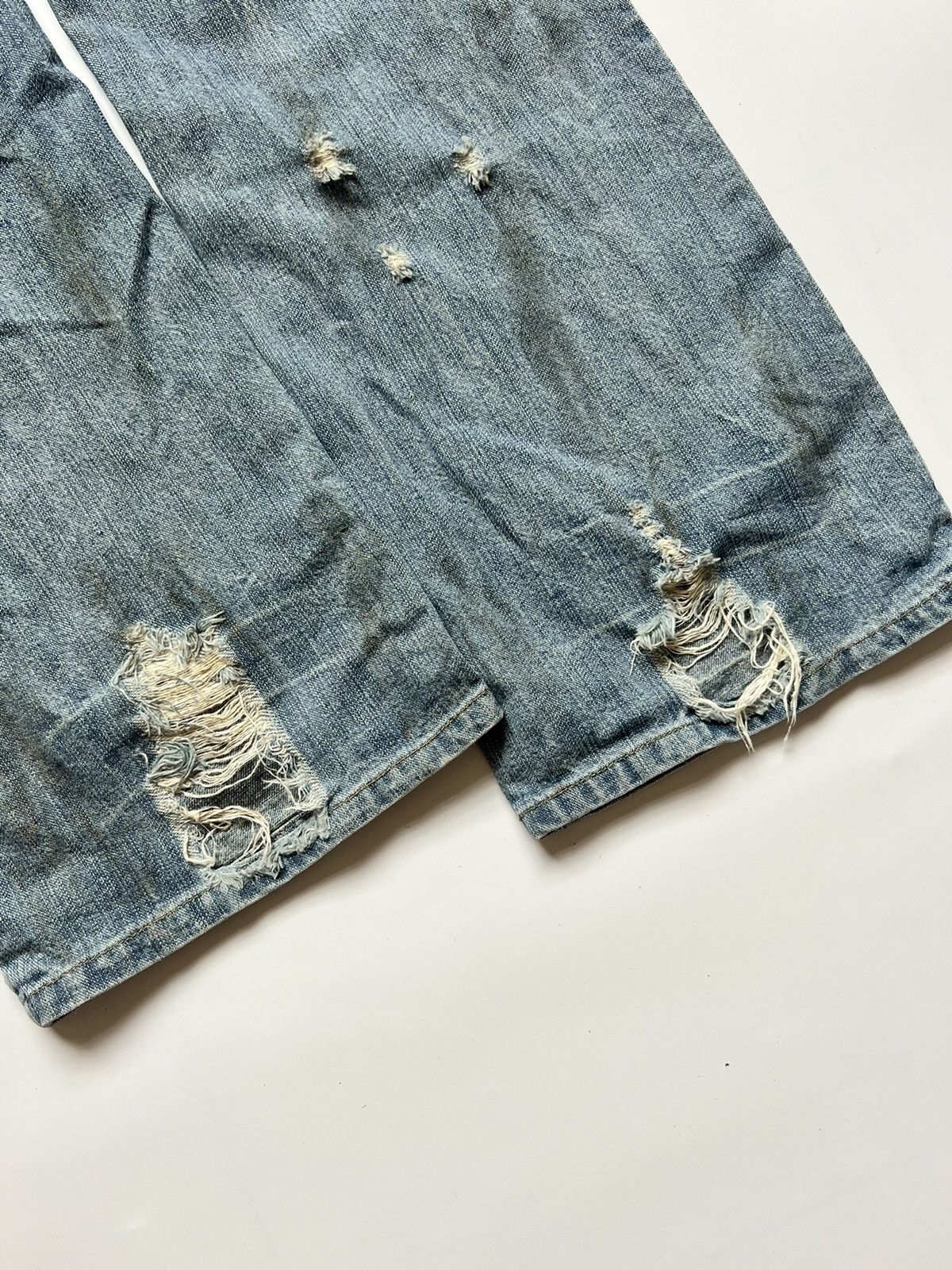 In The Attic In The Attic Double Waist Distressed Denim Size US 33 - 11 Thumbnail