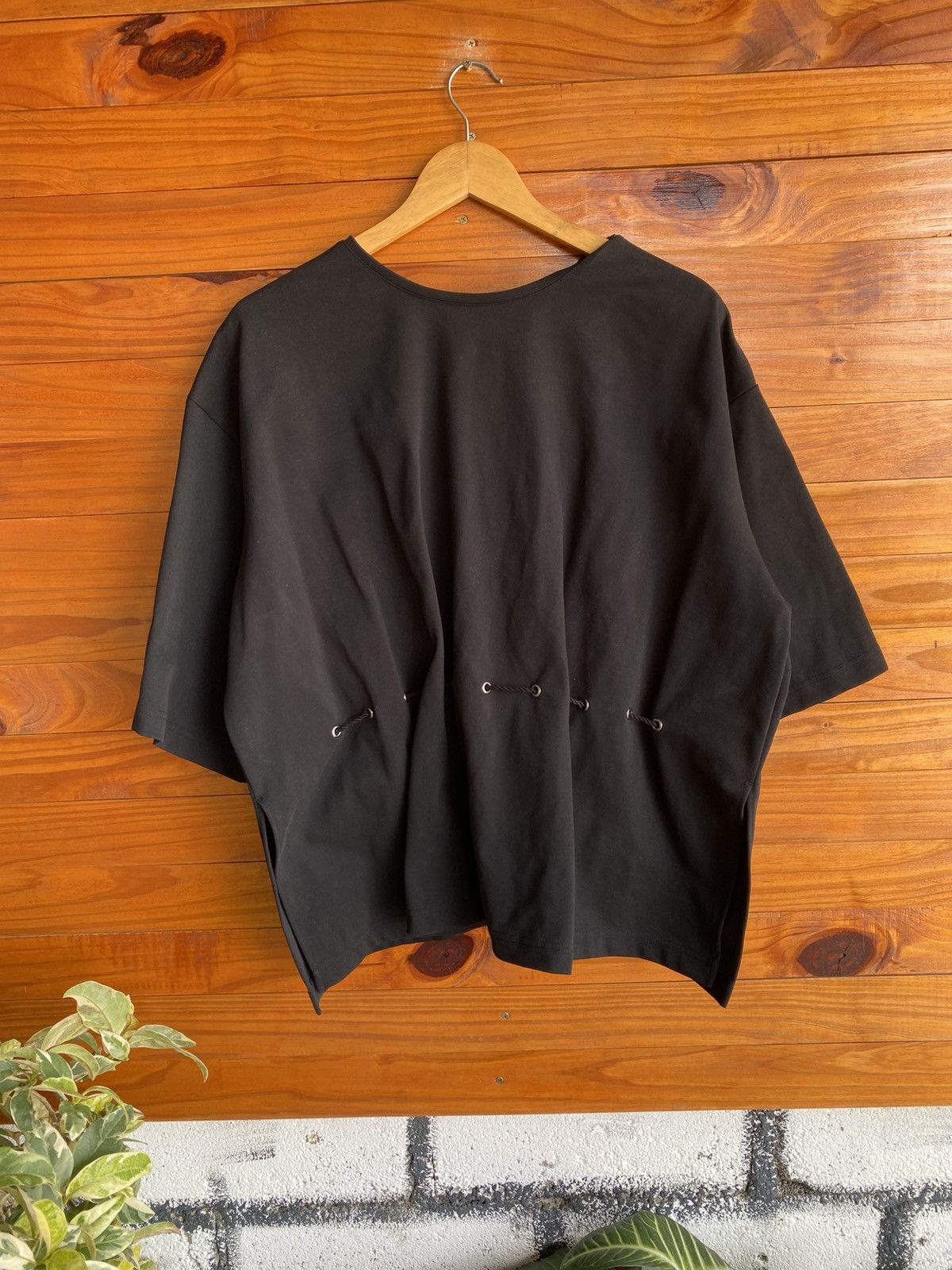 Japanese Brand RITO Japanese Minimalist Black Oversized BoxyTop Corset Back Size US S / EU 44-46 / 1 - 7 Thumbnail