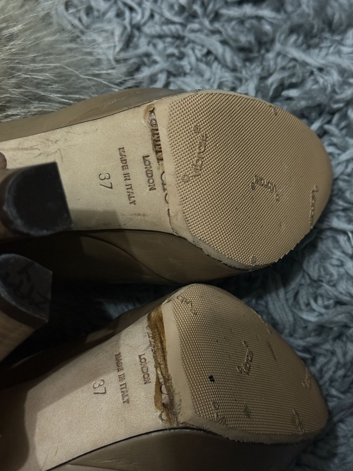 Jimmy Choo Vintage Jimmy Choo Elliot 140 Tan faux fur high heel boots Size US 6.5 / IT 36.5 - 4 Thumbnail