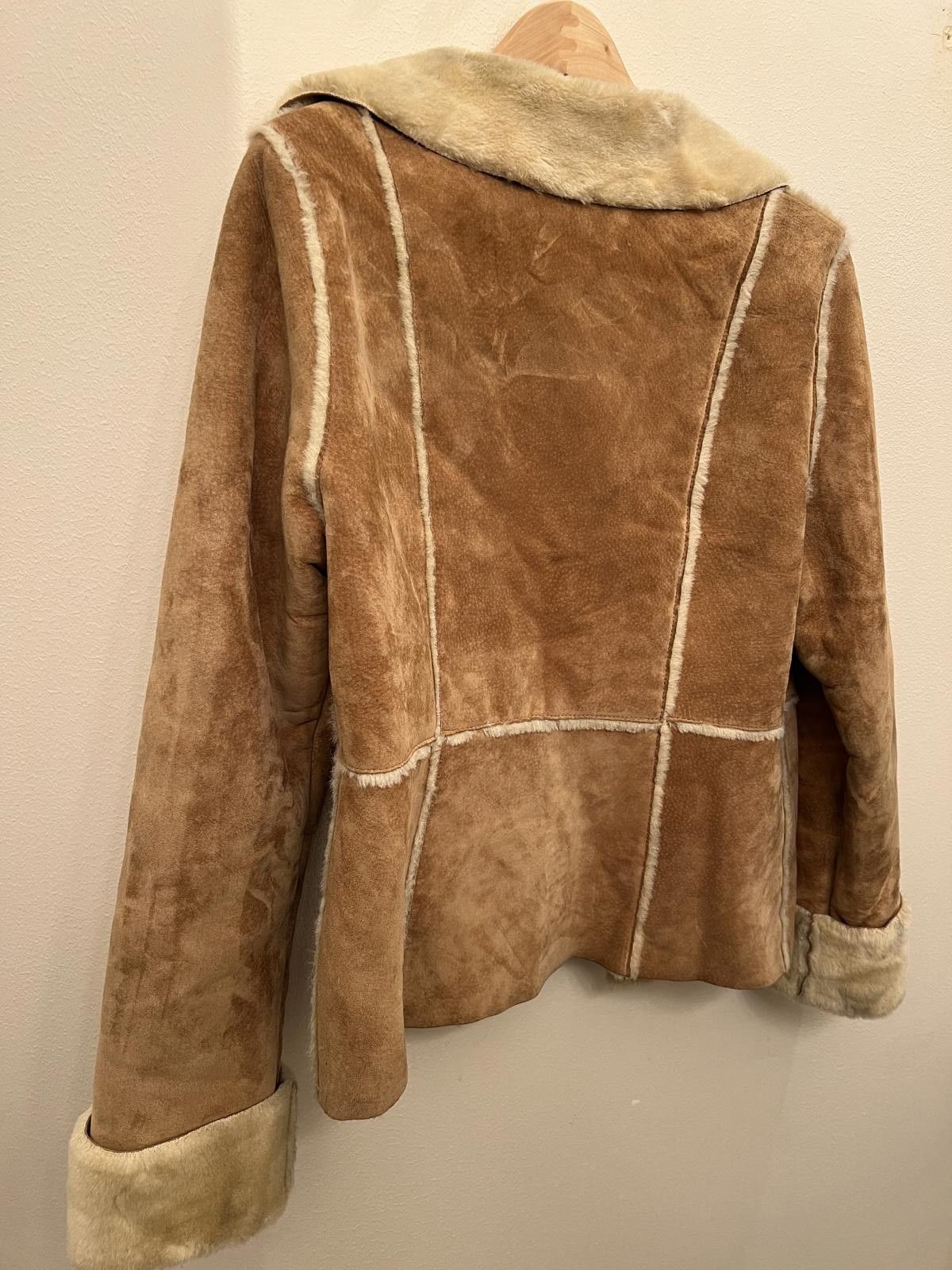 Designer Vintage Arden B. Suede Shearling Jacket Size L / US 10 / IT 46 - 7 Thumbnail
