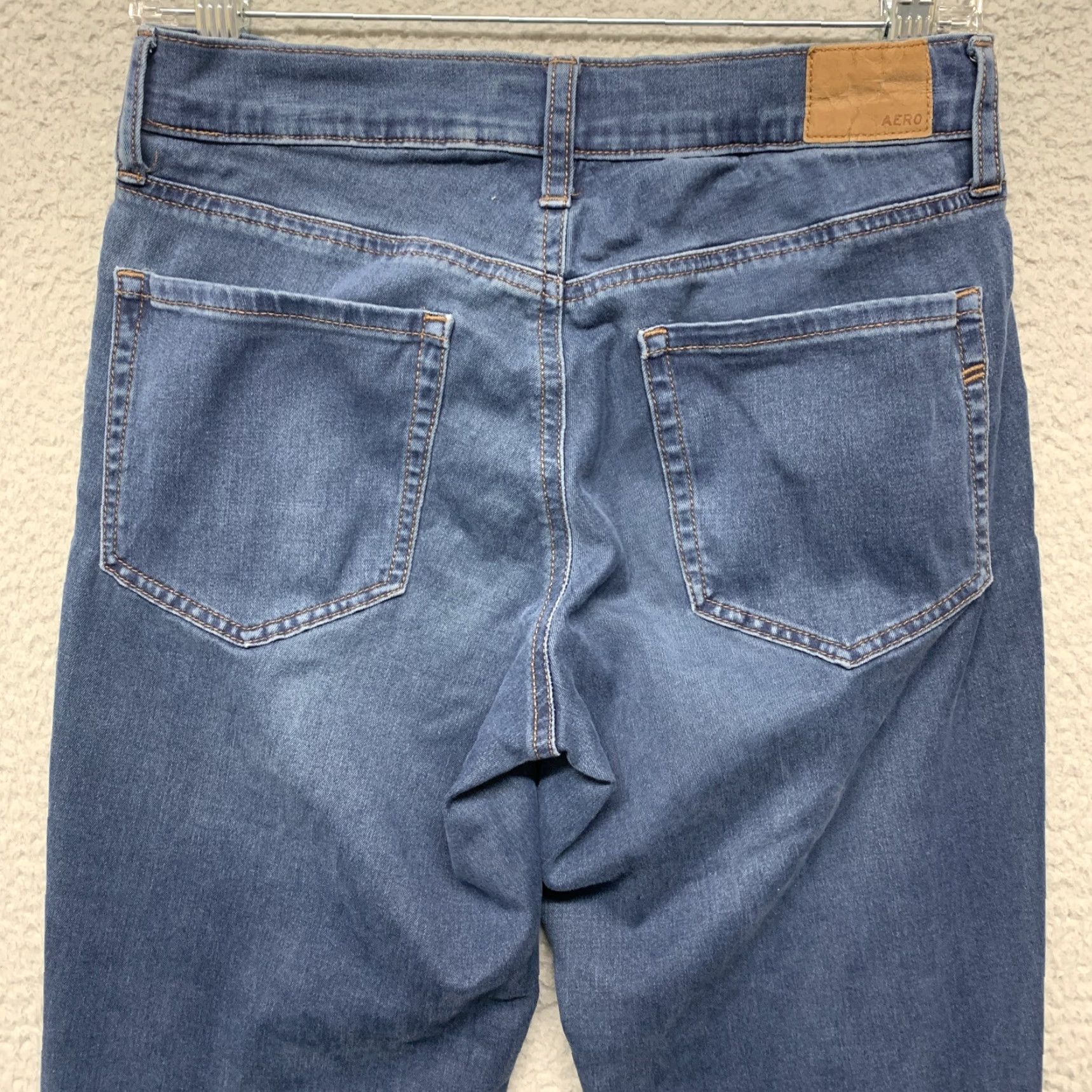 Vintage Aéropostale Women's Size 4 Long Blue High Rise Dark Wash Skinny Stretch Jegging Shirt Size 27" / US 4 / IT 40 - 5 Thumbnail
