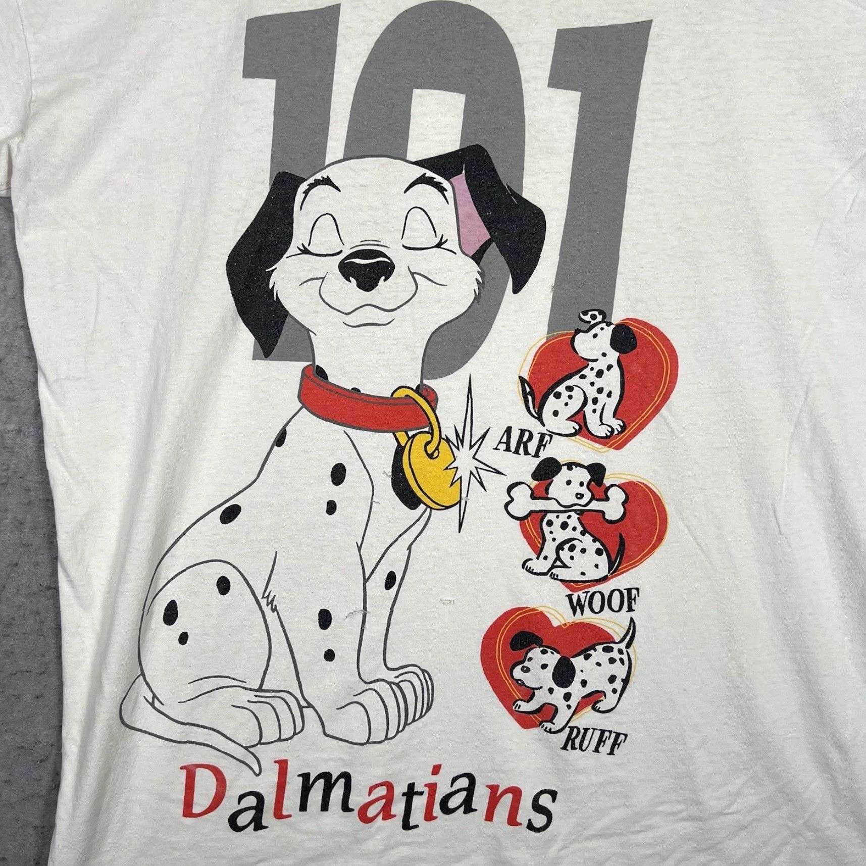 Disney VINTAGE Disney 101 Dalmatians T-Shirt Adult XL White 90s Cartoon Mens Size US XL / EU 56 / 4 - 4 Thumbnail