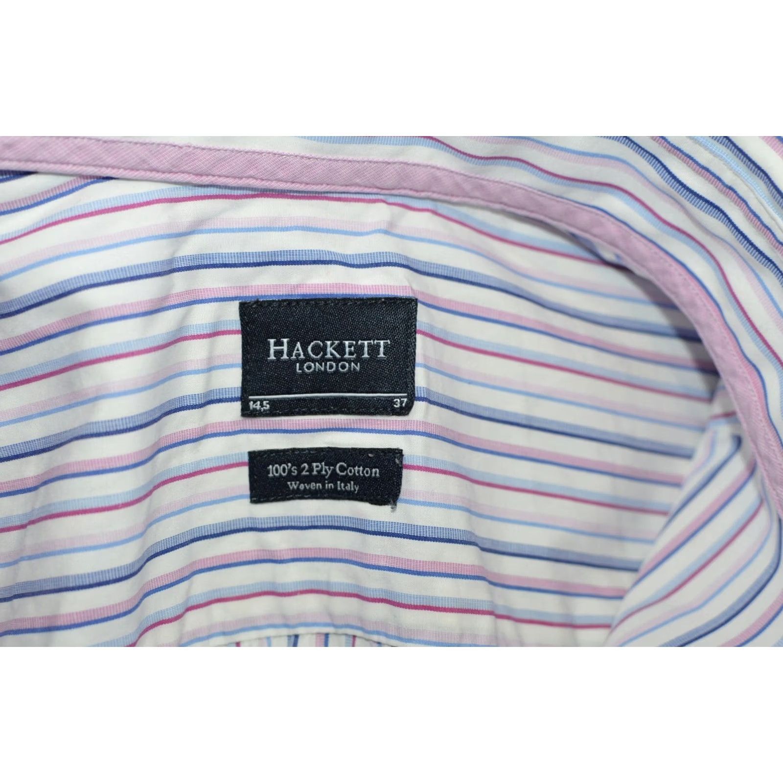 Hackett Hackett London Shirt Men 14.5 Pastel Stripe 100's 2 Ply Cotton HM300651 Multicolor Dress Shirt Size US M / EU 48-50 / 2 - 5 Thumbnail