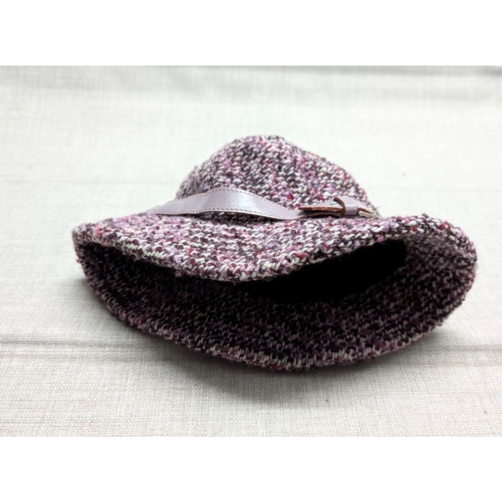Saks Fifth Avenue VINTAGE Saks Fifth Avenue bucket hat KNIT wool tweed PINK ITALY WOMEN ONE SIZE Size ONE SIZE - 4 Thumbnail