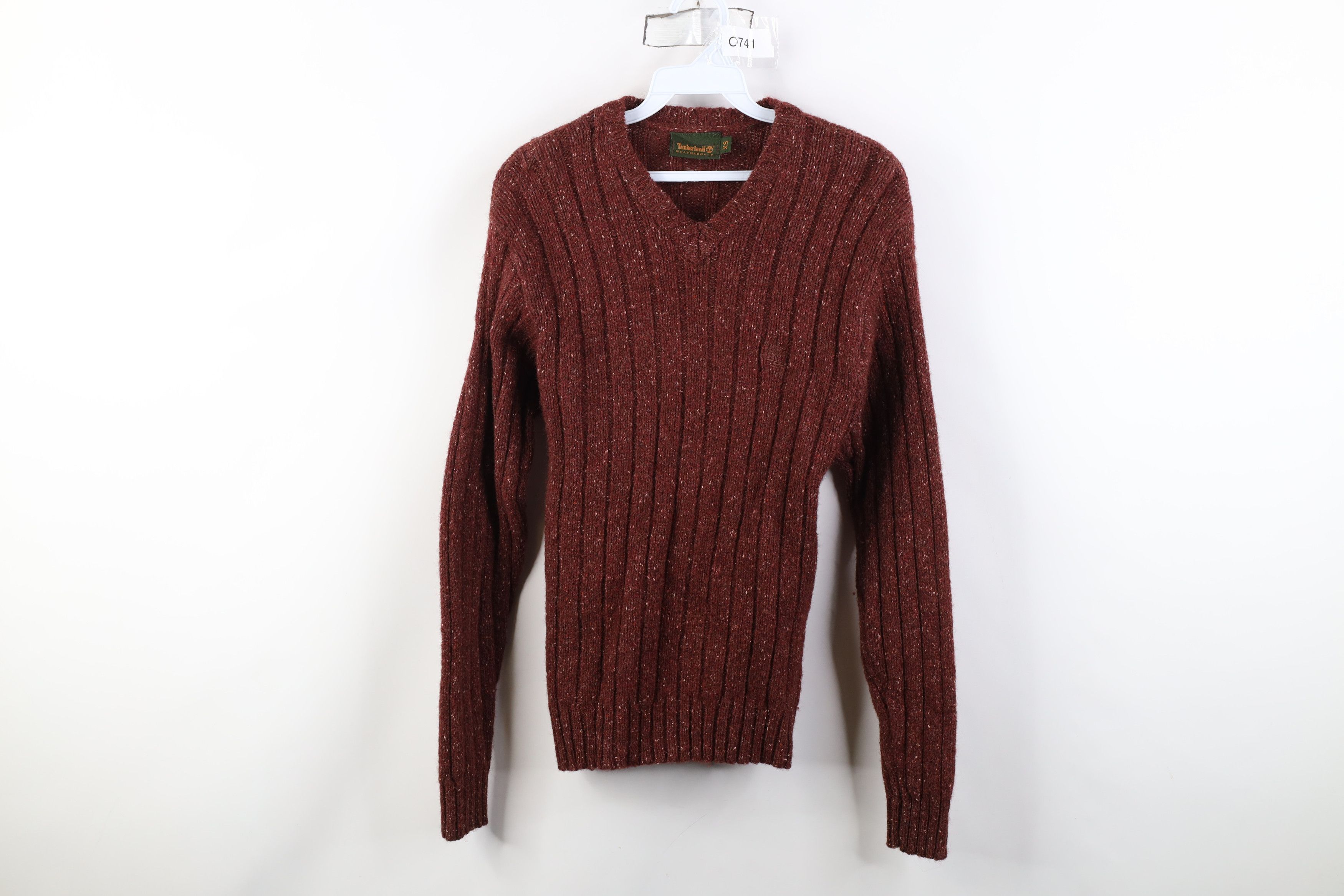 Timberland Vintage 90s Timberland Wool Blend Ribbed Knit Sweater Red Size US XS / EU 42 / 0 - 1 Thumbnail