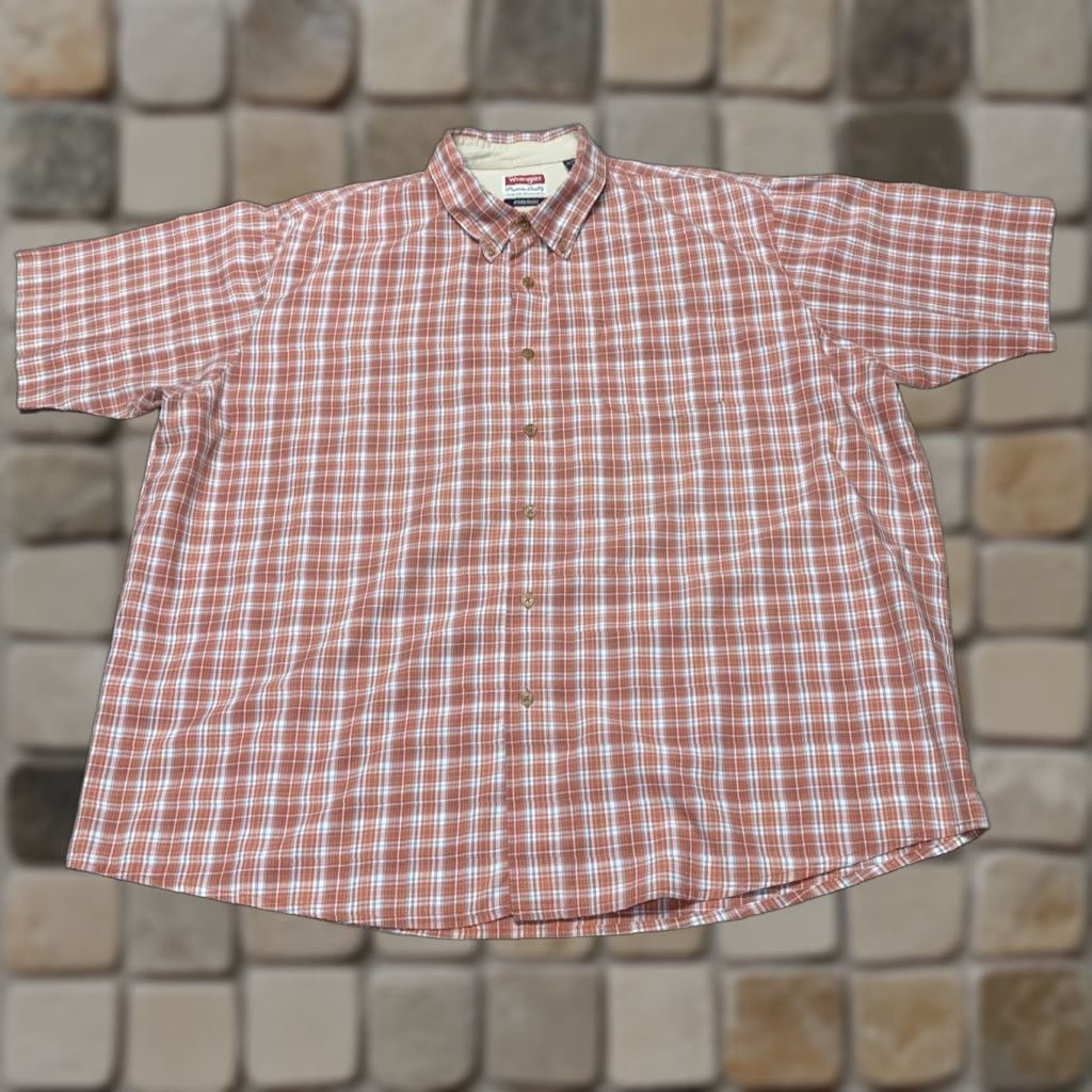 Wrangler Wrangler Western Shirt Short Sleeve Mens 2XL Red Plaid Button-Down Shirt Size US XXL / EU 58 / 5 - 1 Thumbnail