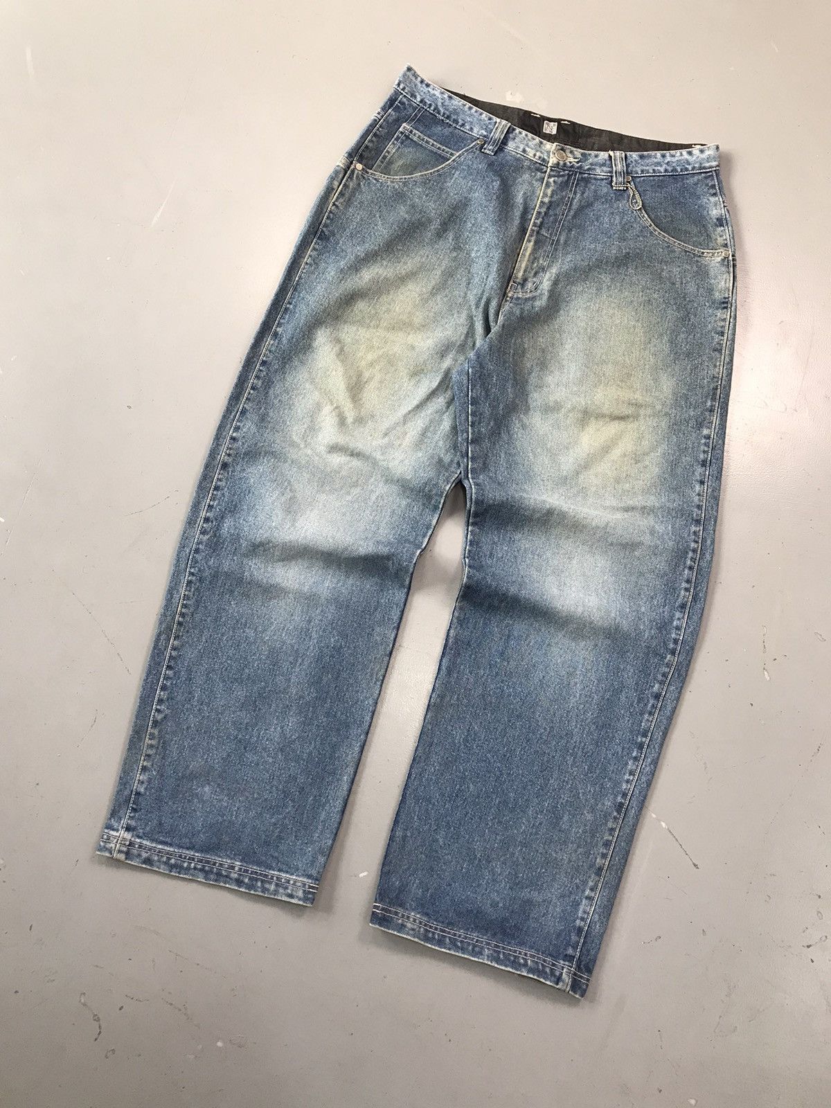 JNCO × Southpole × Vintage Vintage SirBennimiles SpellOut embroidered baggy fit denim Size US 38 / EU 54 - 2 Thumbnail