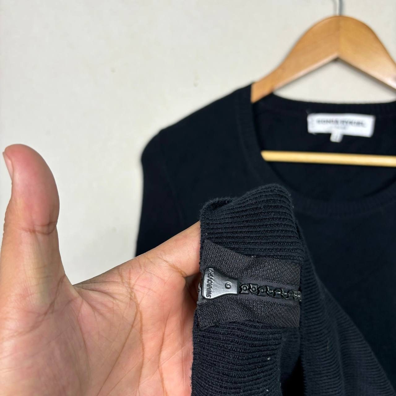 Sonia Rykiel Sonia Rykiel Black Rib Knit Long Sleeve Shirt Size S / US 4 / IT 40 - 4 Thumbnail