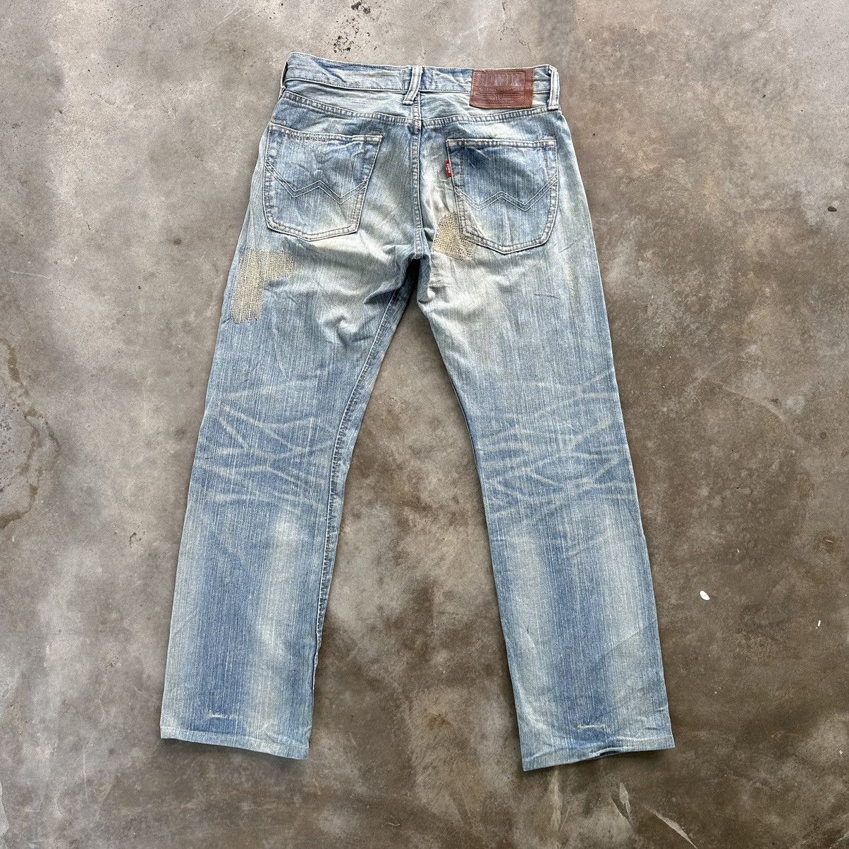 Japanese Brand Vintage 💥 Edwin Patchwork Faded Rusty Denim Jean Pant Faded Size US 32 / EU 48 - 9 Thumbnail