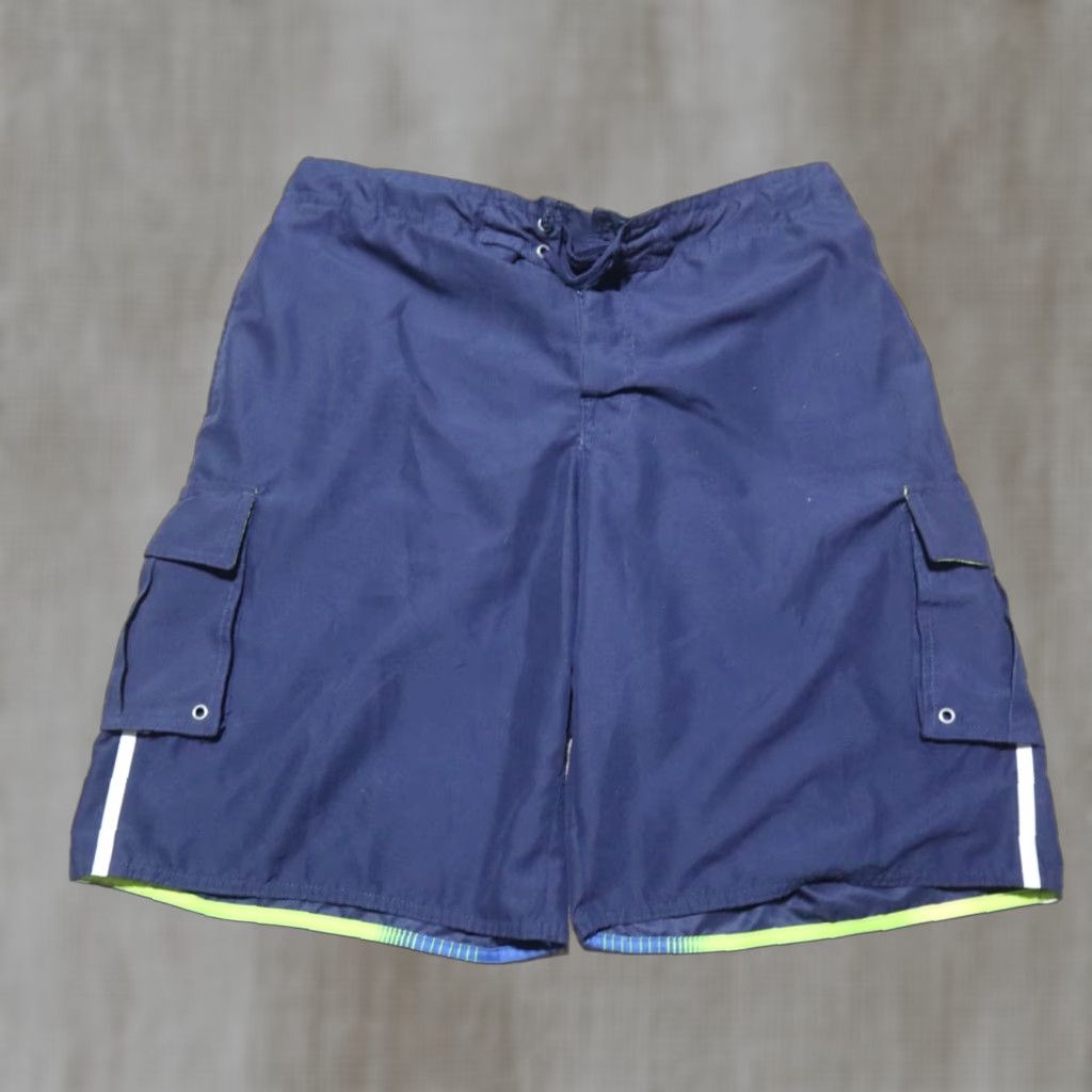 Camel RED CAMEL Solid Blue Swim Trunks Shorts Cargo Pants Men's L Large Size US 33 - 1 Thumbnail