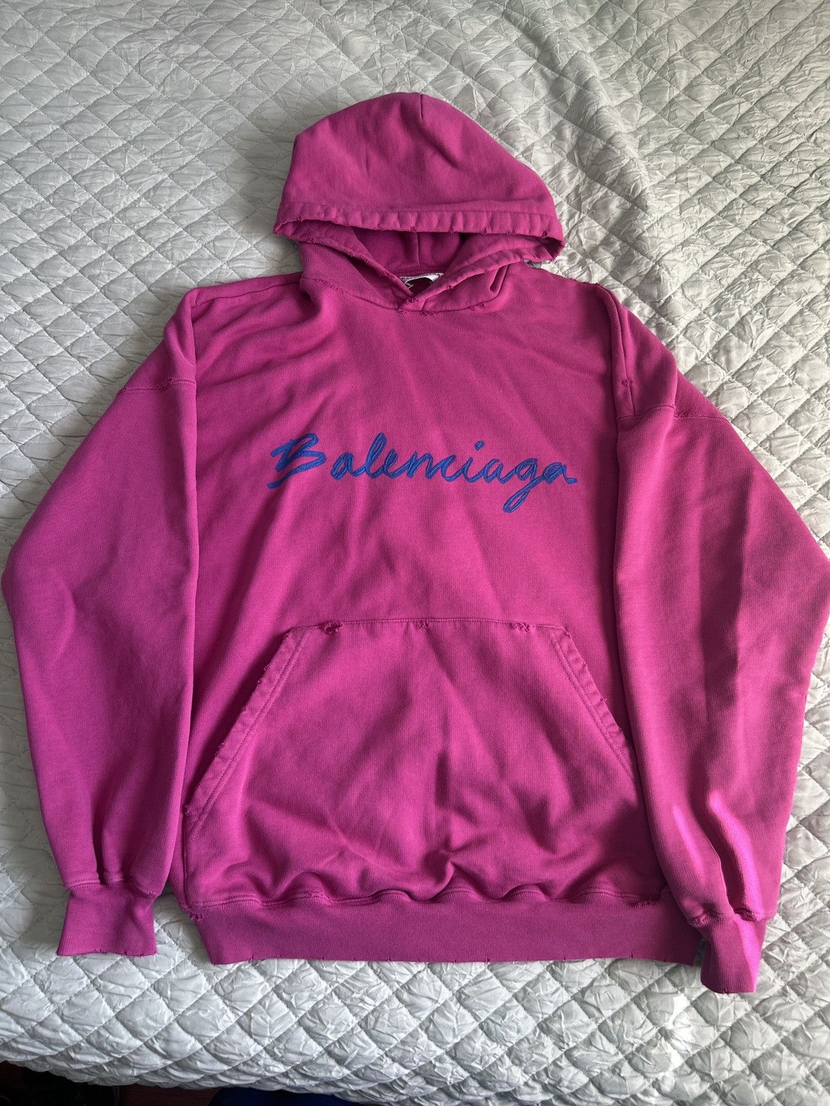 Balenciaga Balenciaga Caps Script Destroyed Hoodie Size US S / EU 44-46 / 1 - 1 Thumbnail