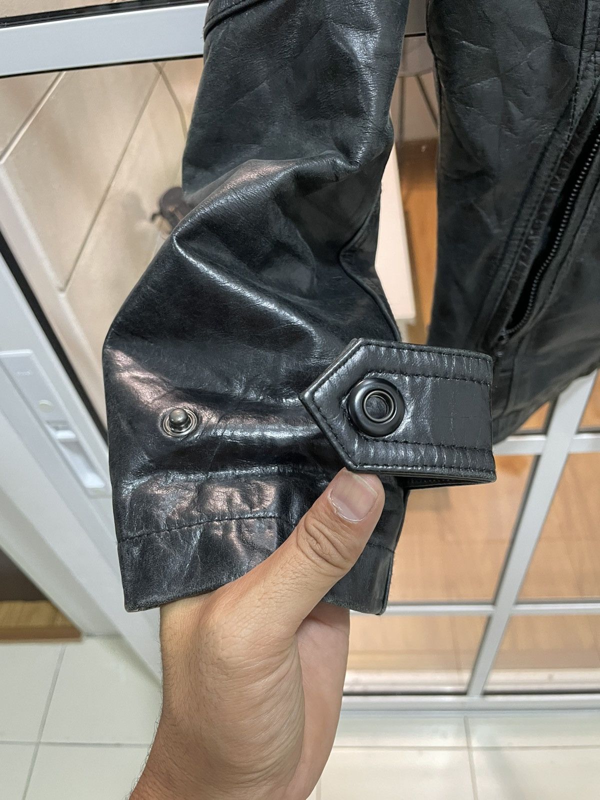 14th Addiction 2000s A.S.M Japanese Brand Gas Mask Leather Jacket (Buffalo) Size US M / EU 48-50 / 2 - 12 Thumbnail