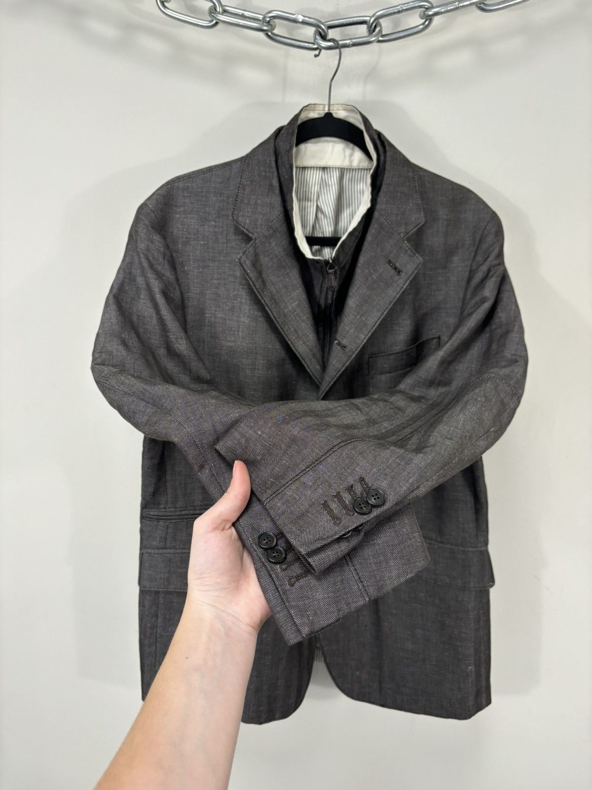 Corneliani Corneliani ID Men’s Double Cotton Linen Blazer Sport Jacket Size US M / EU 48-50 / 2 - 7 Thumbnail