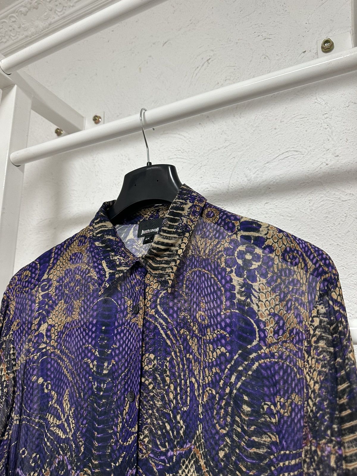 Japanese Brand × Just Cavalli Just Cavalli Shirt L Size Vintage Unique Print Button-Up Size L / US 10 / IT 46 - 2 Thumbnail