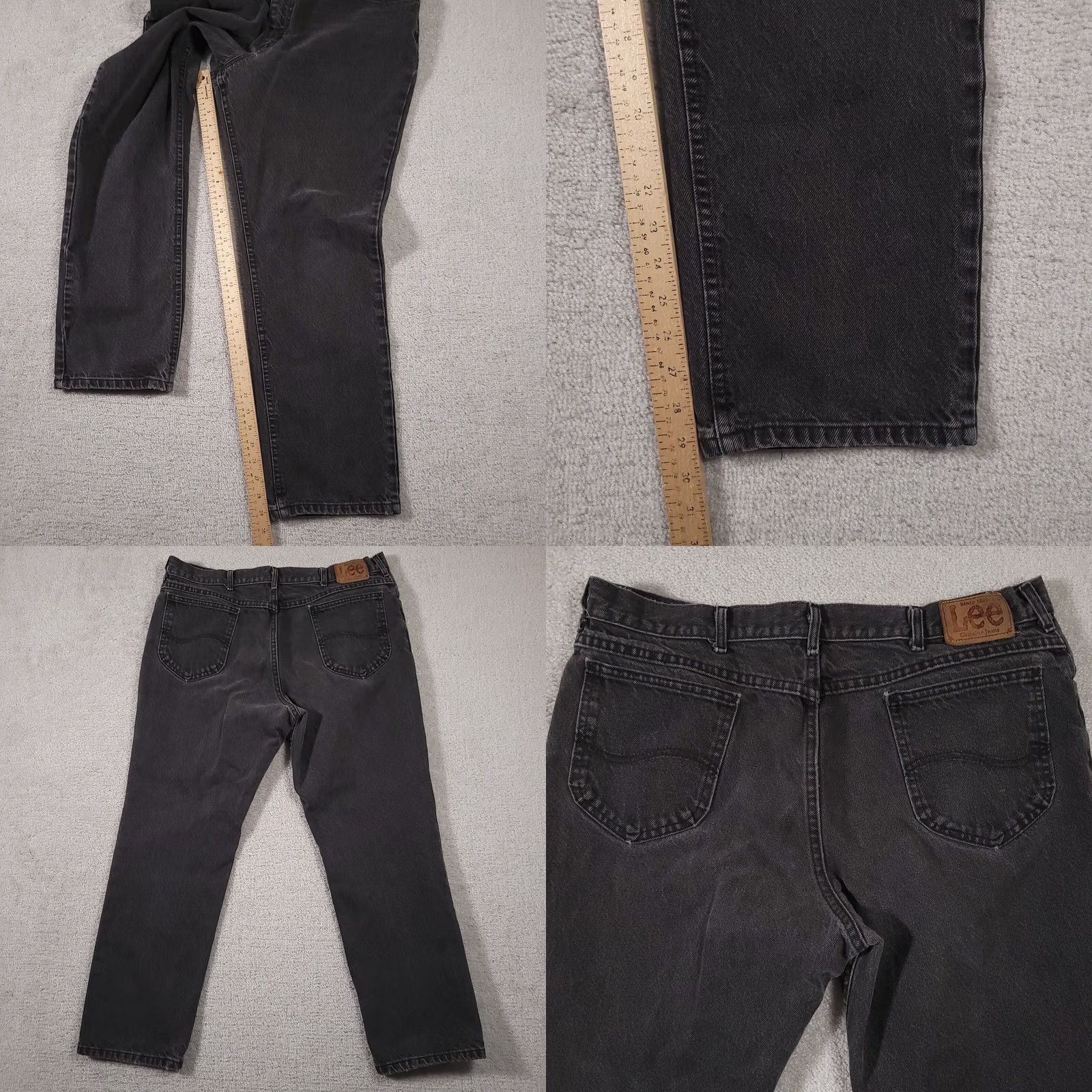 Lee VINTAGE Lee Jeans Mens 40x30 Black Denim Straight Mid Rise Made in USA Size US 40 / EU 56 - 9 Thumbnail