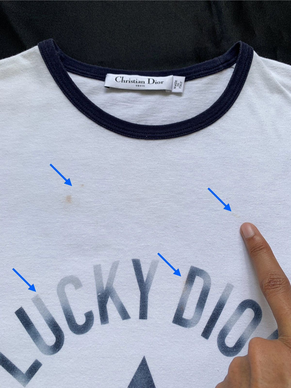 Dior 2022 Christian Dior "Lucky Dior" Ringer White Shirt Size L / US 10 / IT 46 - 5 Thumbnail