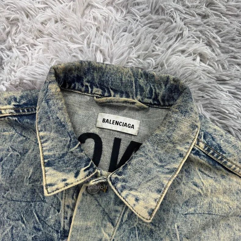 Balenciaga Balenciaga Marble Denim Jacket Size XXS / US 00 / IT 34 - 2 Thumbnail