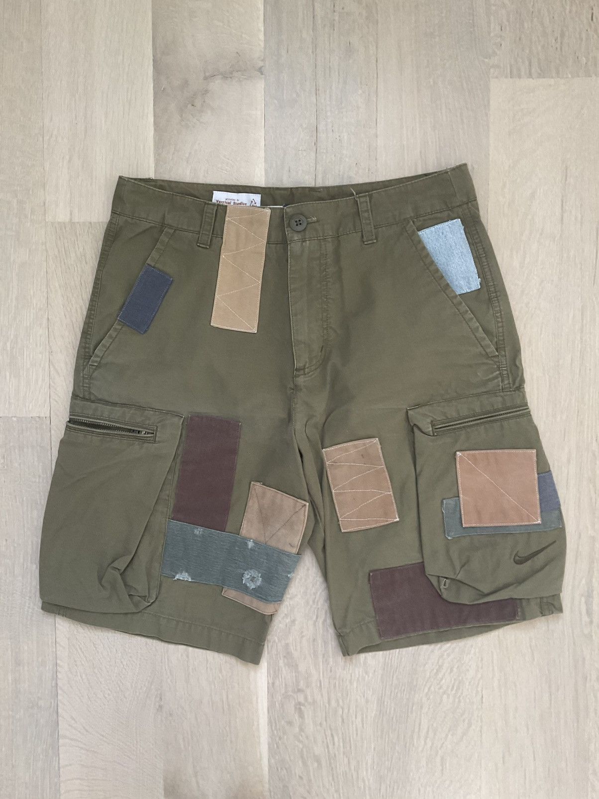 Nike Nike x Vertical Studios Patchwork Cargo Shorts Olive Custom Size US 30 / EU 46 - 1 Thumbnail