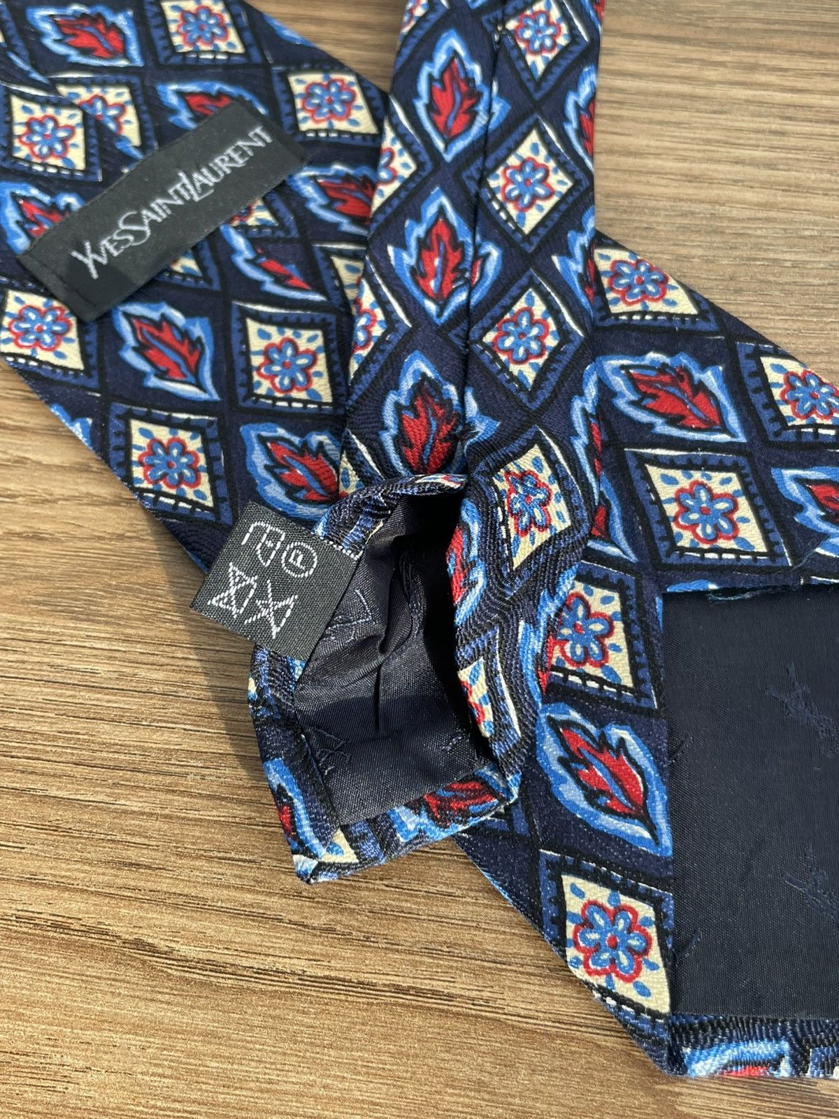 Yves Saint Laurent Yves Saint Laurent YSL Silk Tie Multicolor Geometric Print Size ONE SIZE - 13 Thumbnail