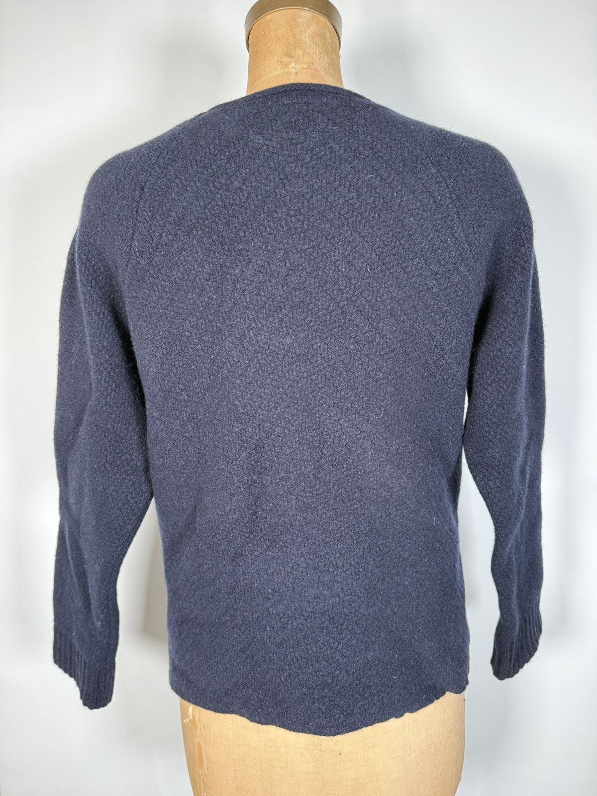 Oliver Spencer Olive Spencer Navy Wool Cropped Sweater Size US M / EU 48-50 / 2 - 2 Thumbnail