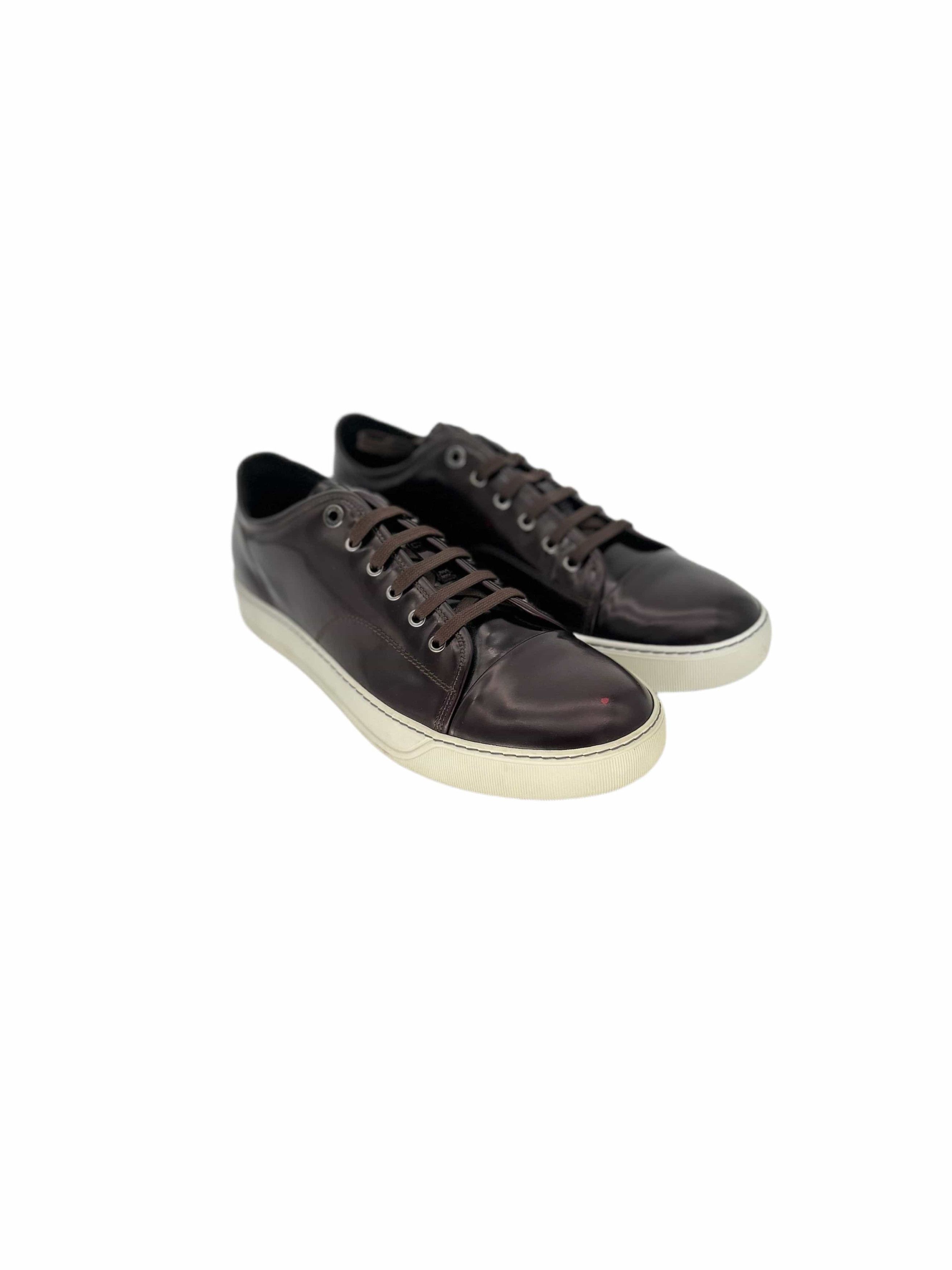 Lanvin Lanvin Bordeaux Hi Shine Tennis Sneaker Size US 11 / EU 44 - 1 Thumbnail