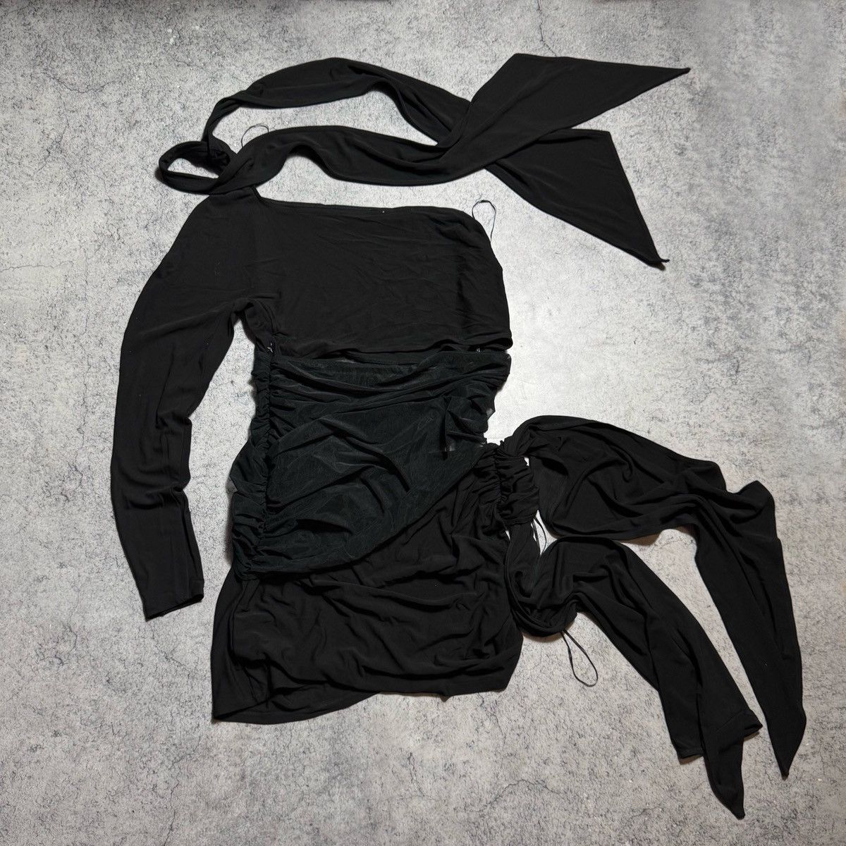 H&M × Mugler Rare Mugler X H&M Knot Detail One Shoulder Dress Size XL / US 12-14 / IT 48-50 - 3 Thumbnail