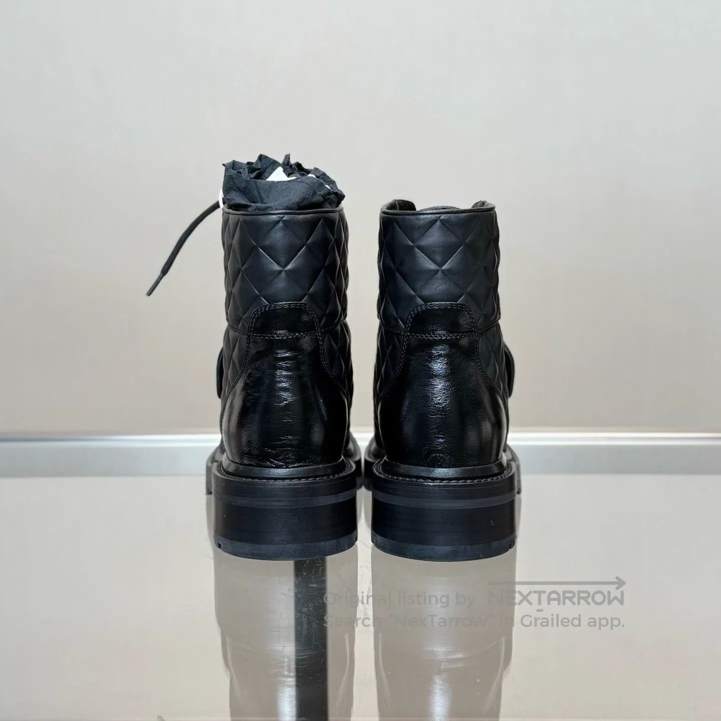 Chanel Chanel Black Gold Double C Diamond Pattern Short Boots Size US 5.5 / IT 35.5 - 4 Thumbnail