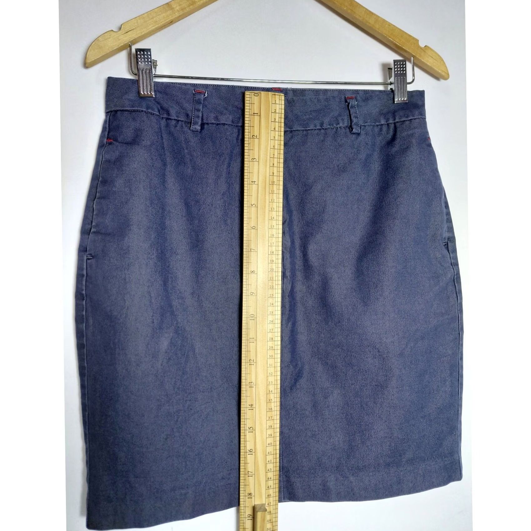 Tommy Hilfiger TOMMY HILFIGER Denim Skirt Blue Women Solid Size 6 Knee Length Mini Casual Summer Spring Skirt Womens Size 28" / US 6 / IT 42 - 8 Thumbnail