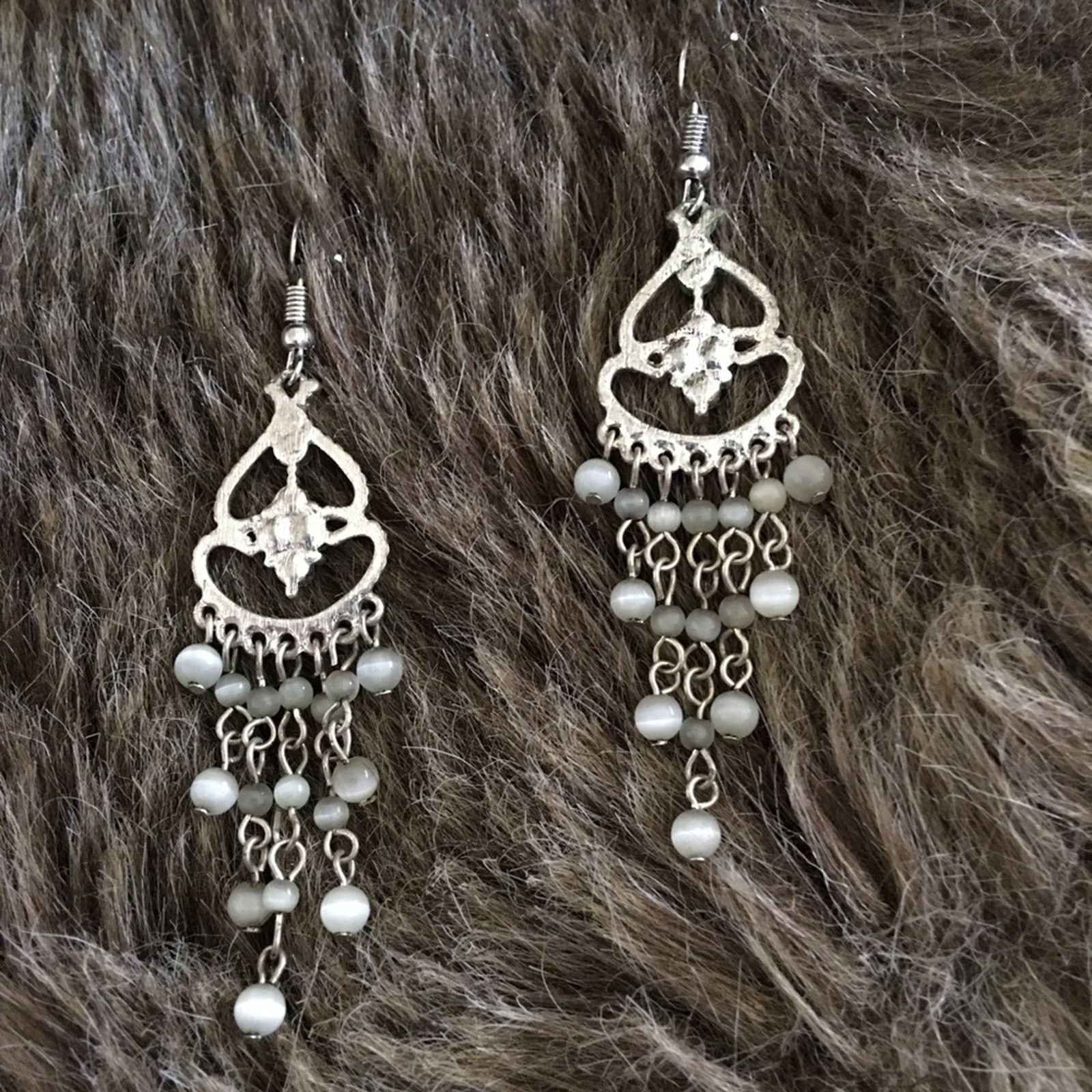 Vintage Vintage moon stone rhinestone chandelier earrings Size ONE SIZE - 5 Thumbnail