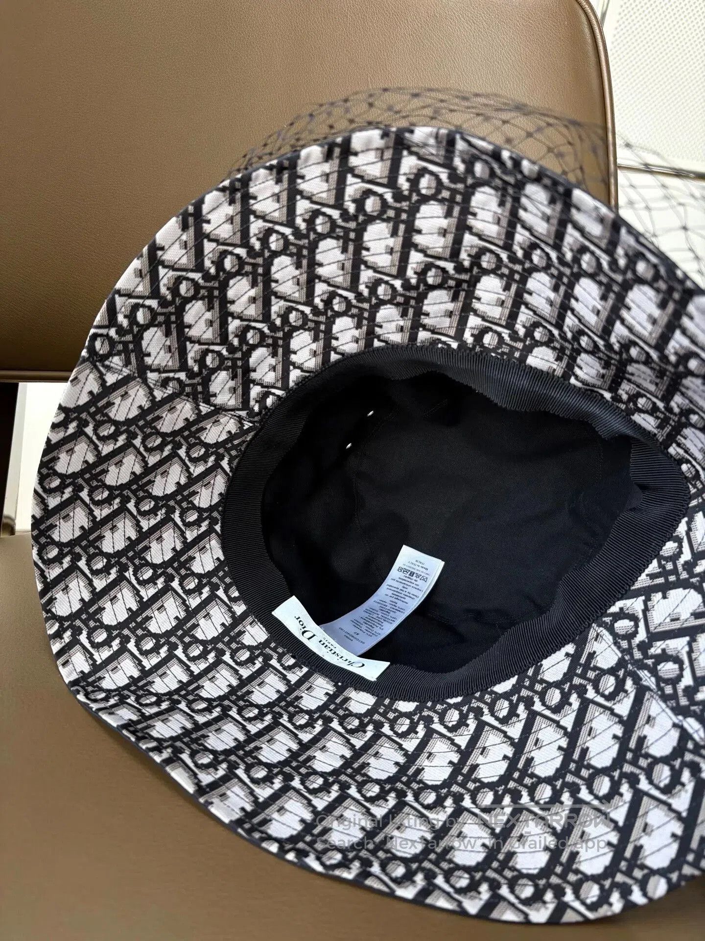 Dior Dior Black Monogram Lace Fisherman Hat. Size ONE SIZE - 5 Thumbnail