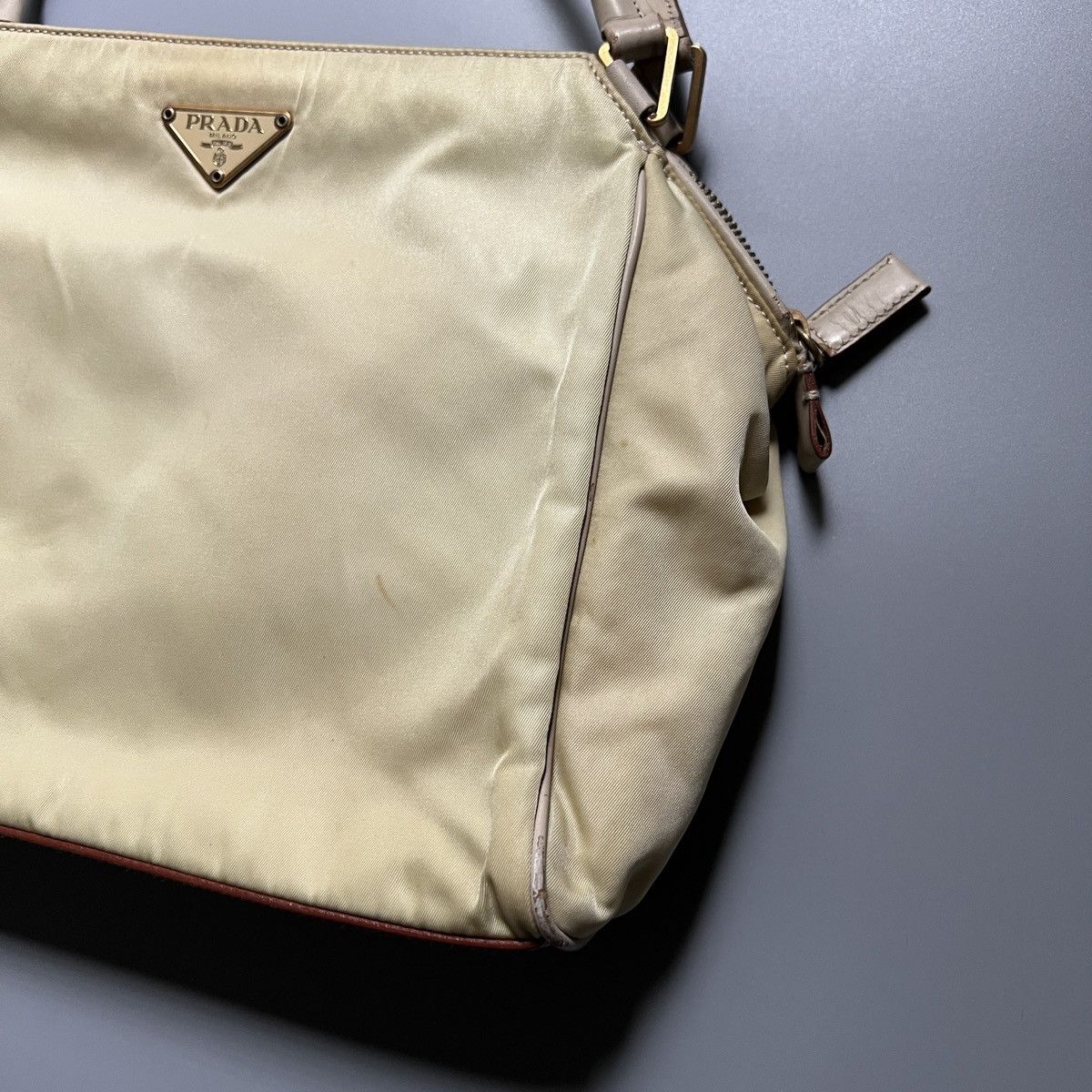 Prada Authentic Vintage Prada Tessuto "Champagne" Handbag Size ONE SIZE - 7 Thumbnail