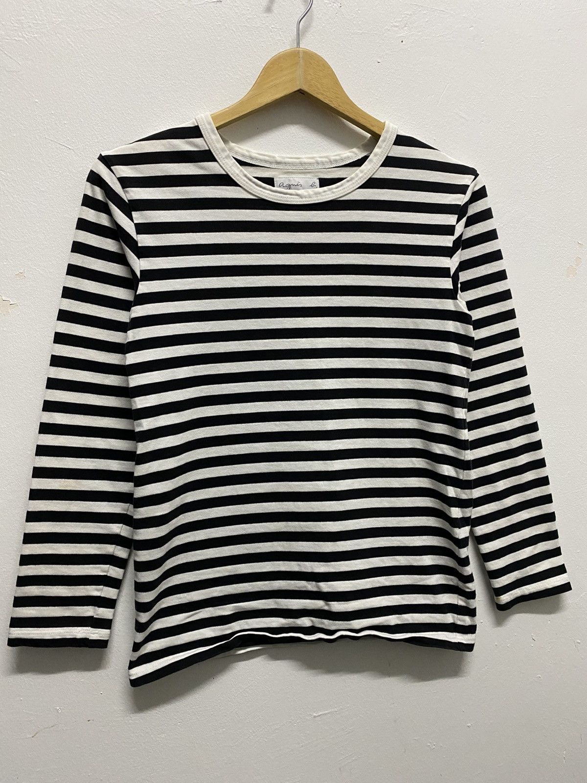 agnes b. Vintage 90s Agnes B Stripe Kurt Cobain Shirt Size US S / EU 44-46 / 1 - 1 Thumbnail