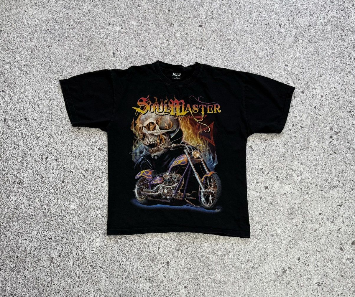 Harley Davidson × Vintage Vintage 1990’s Soul Master Ghost Rider West Choppers T-Shirt Size US XL / EU 56 / 4 - 3 Thumbnail