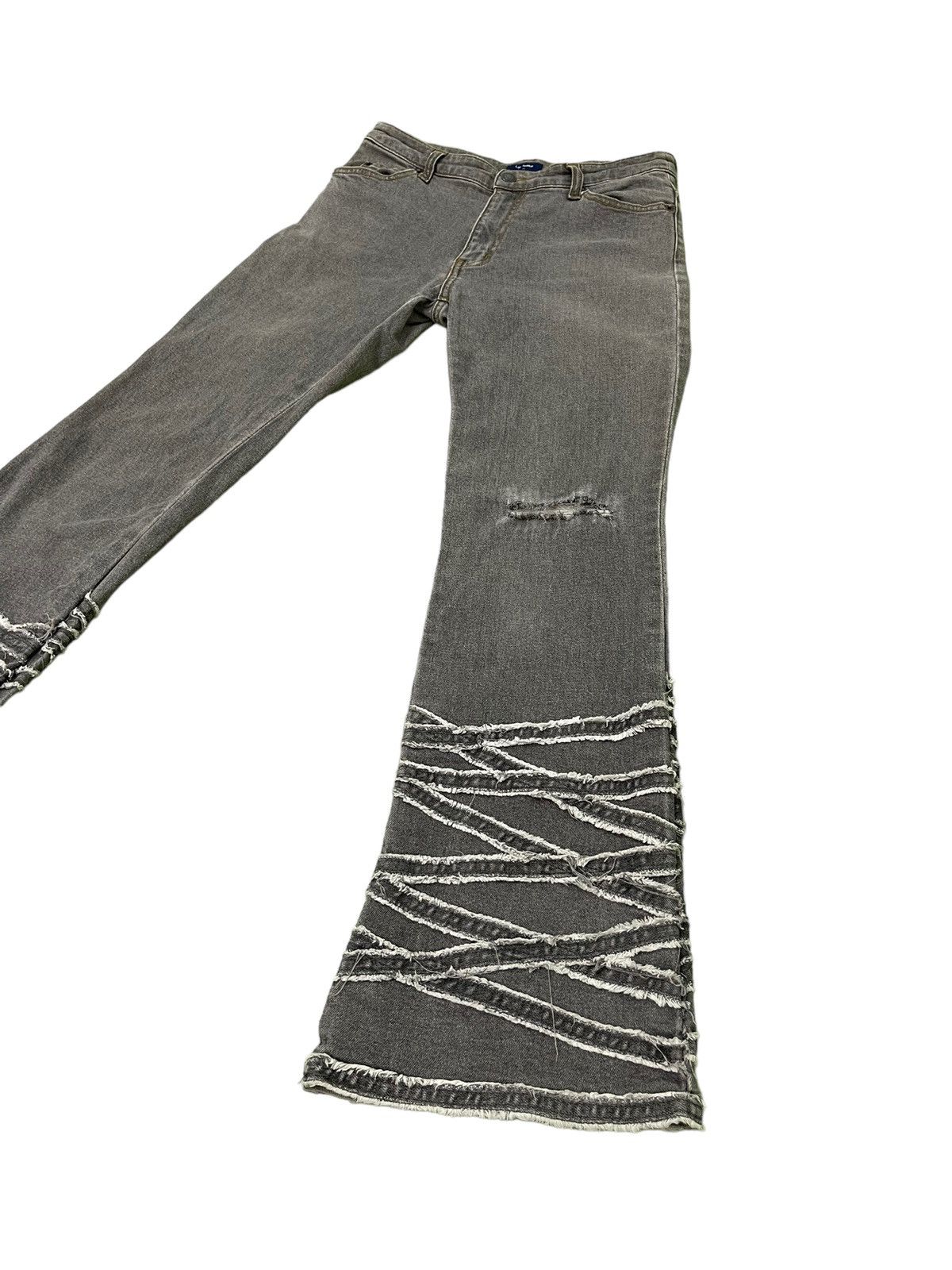 Japanese Brand Flare Jeans Skinny Lip Make Distress Stretch Boot Cut 6🟦4 Size US 29 - 2 Thumbnail