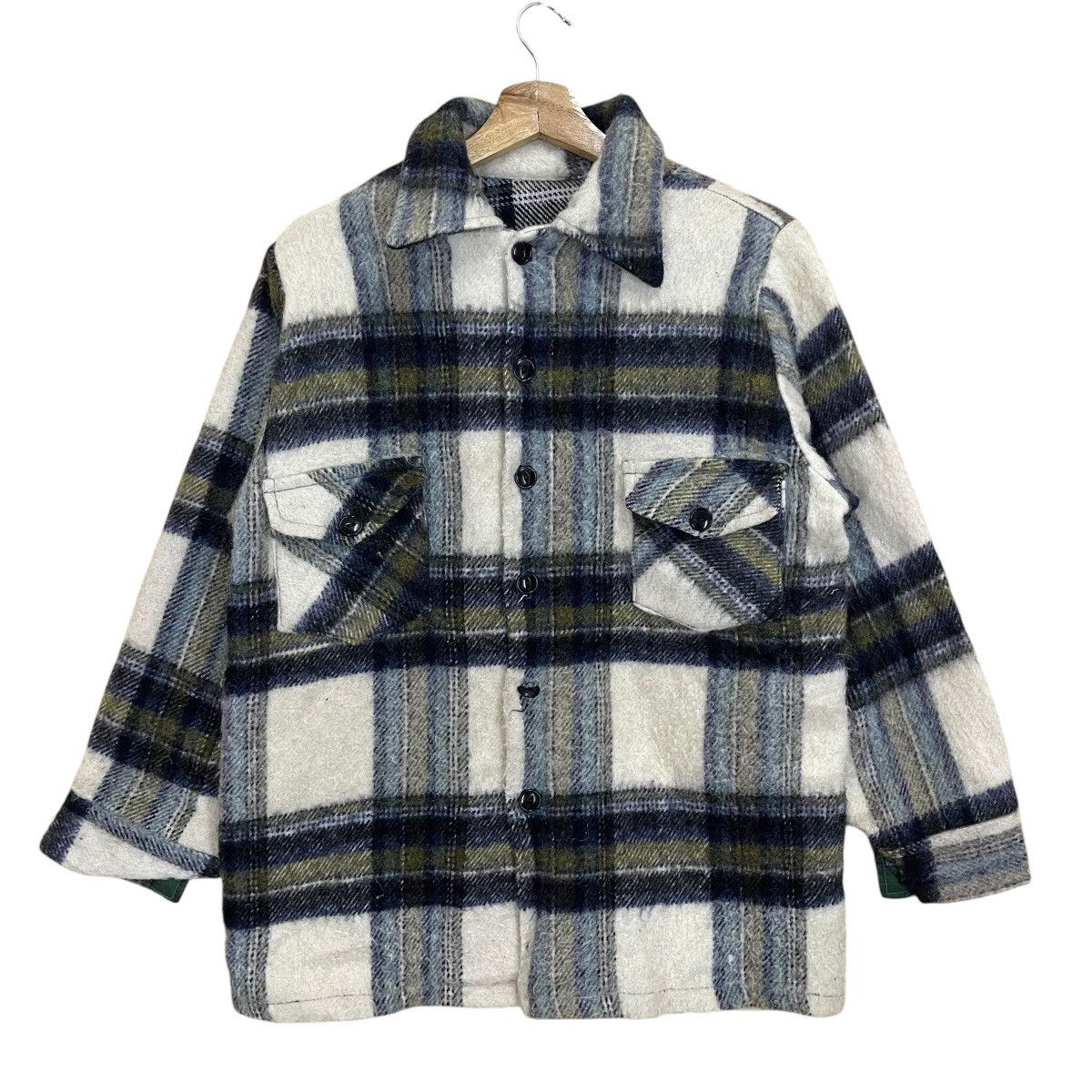 Japanese Brand Wool Checked Flanel Issey Miyake Style Jacket Size US M / EU 48-50 / 2 - 1 Thumbnail