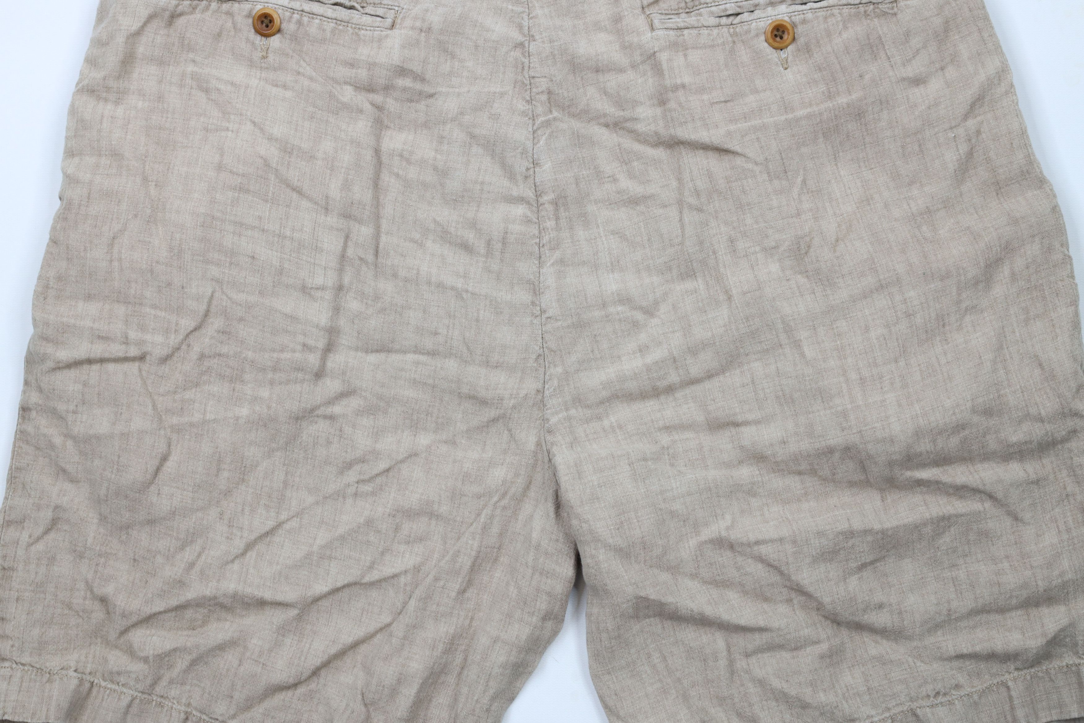 Nautica × Vintage Vintage Nautica Above Knee Linen Shorts Beige Brown Size US 35 - 11 Thumbnail