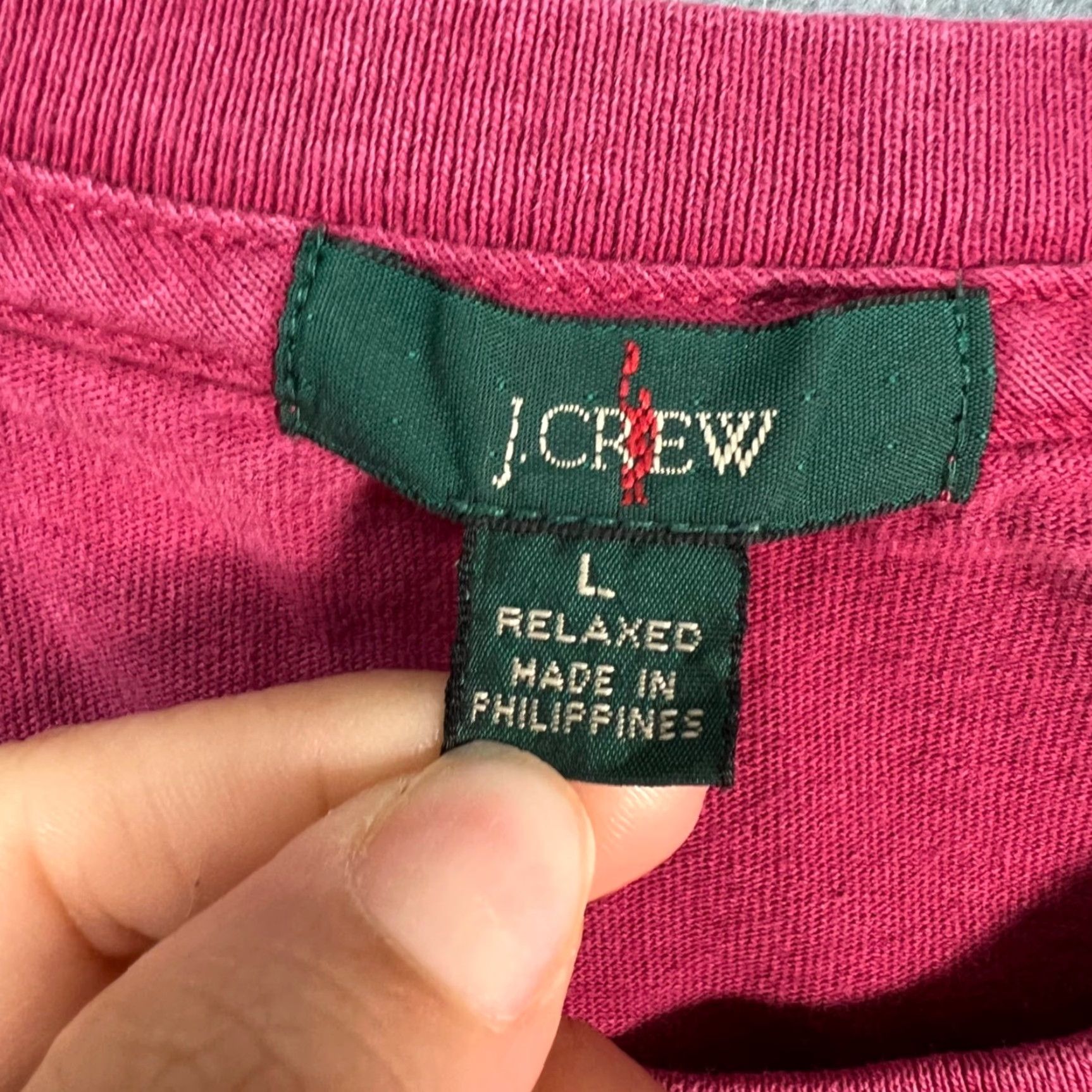 J.Crew J.CREW Mens Large Dark Pink Relaxed Fit T-Shirt 100% Cotton Shirt Adult Mens Short Sleeve Crew Neck Pink 2020s Mens Size US L / EU 52-54 / 3 - 3 Thumbnail