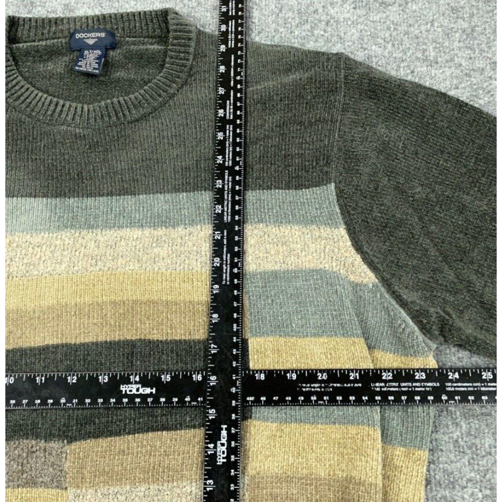 Dockers VINTAGE Dockers Sweater Adult XL Tall Gray Geometric Pattern Lightweight Pullover Crew Neck Knit 90s Dad Retro Mens Size US XL / EU 56 / 4 - 4 Thumbnail