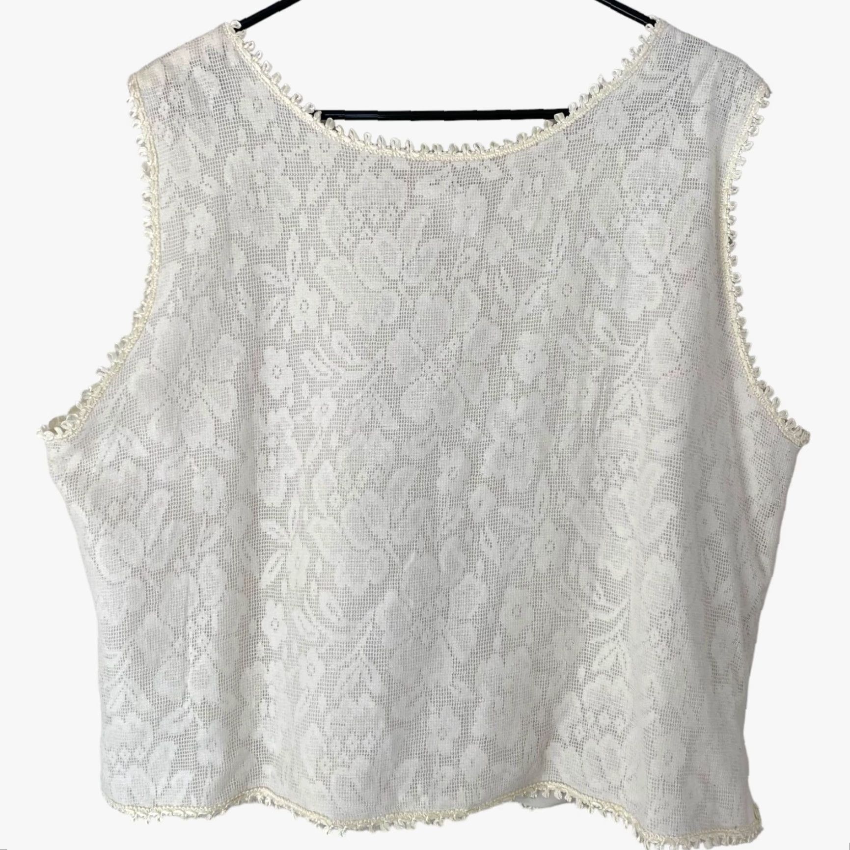 Coldwater Creek Coldwater Creek Tank Womens Size XXL Sleeveless Eyelet Top Floral Lace Shell New Size XXL / US 16-18 / IT 52-54 - 4 Thumbnail