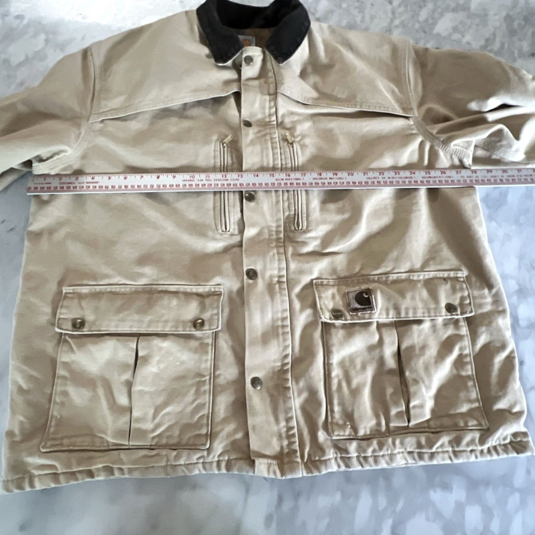 Carhartt VINTAGE Carhartt Jacket Men’s 2XL Chore Solid Pocket Snap Zip Beige USA Size US XXL / EU 58 / 5 - 6 Thumbnail