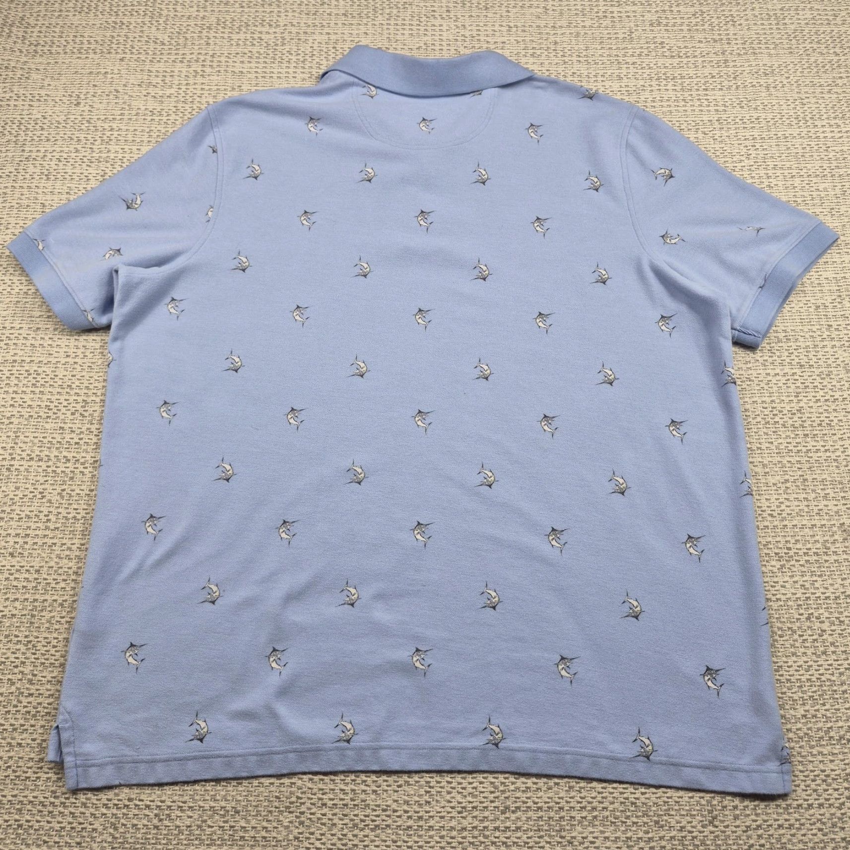 Croft & Barrow Croft & Barrow Polo Shirt Mens XL Blue Easy Care Marlin Fish Nautical Print Shirt Size US XL / EU 56 / 4 - 6 Thumbnail