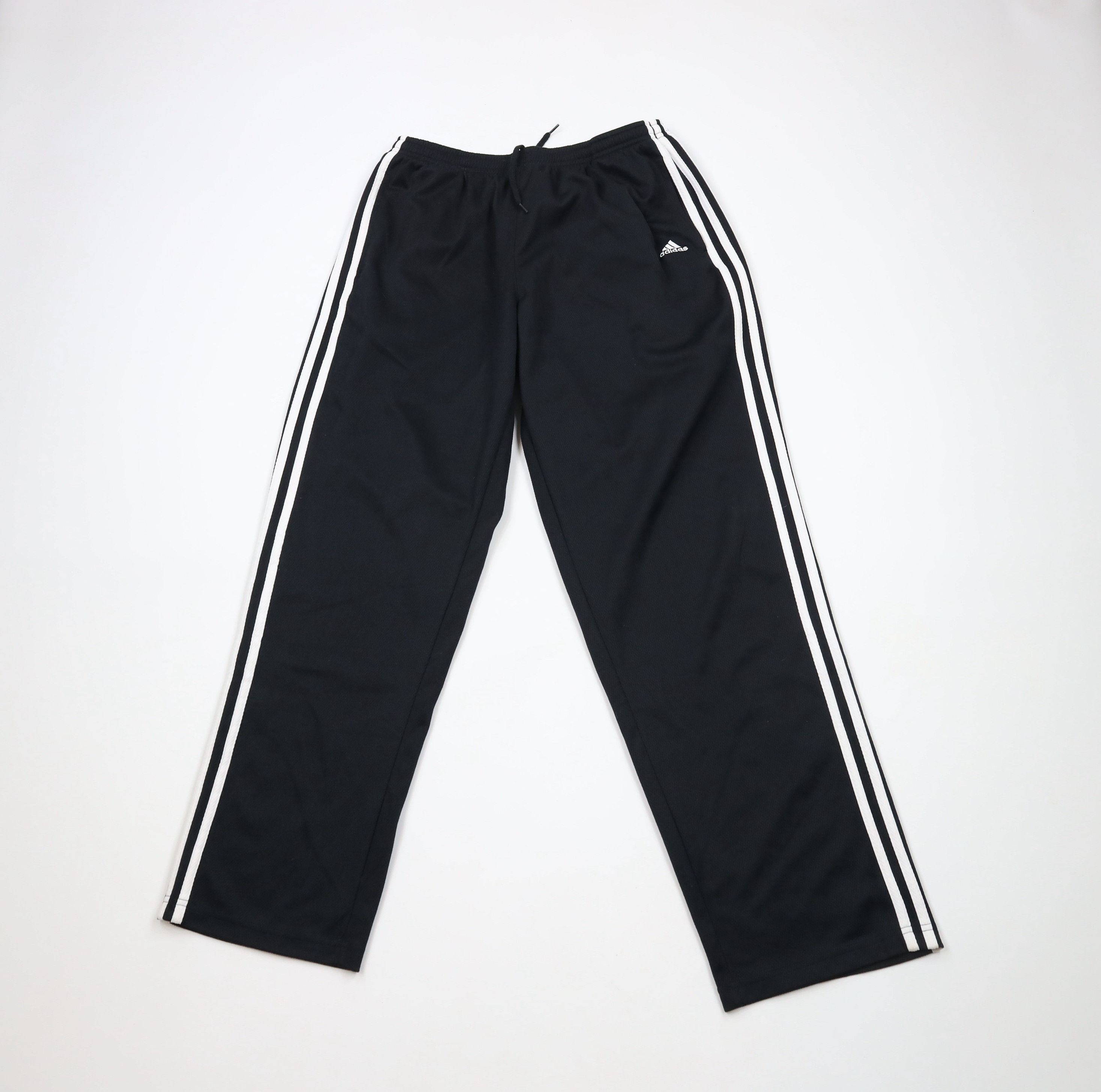 Adidas × Vintage Vintage 90s Y2K Adidas Flared Wide Leg Knit Pants Black Size 30" / US 8 / IT 44 - 1 Thumbnail