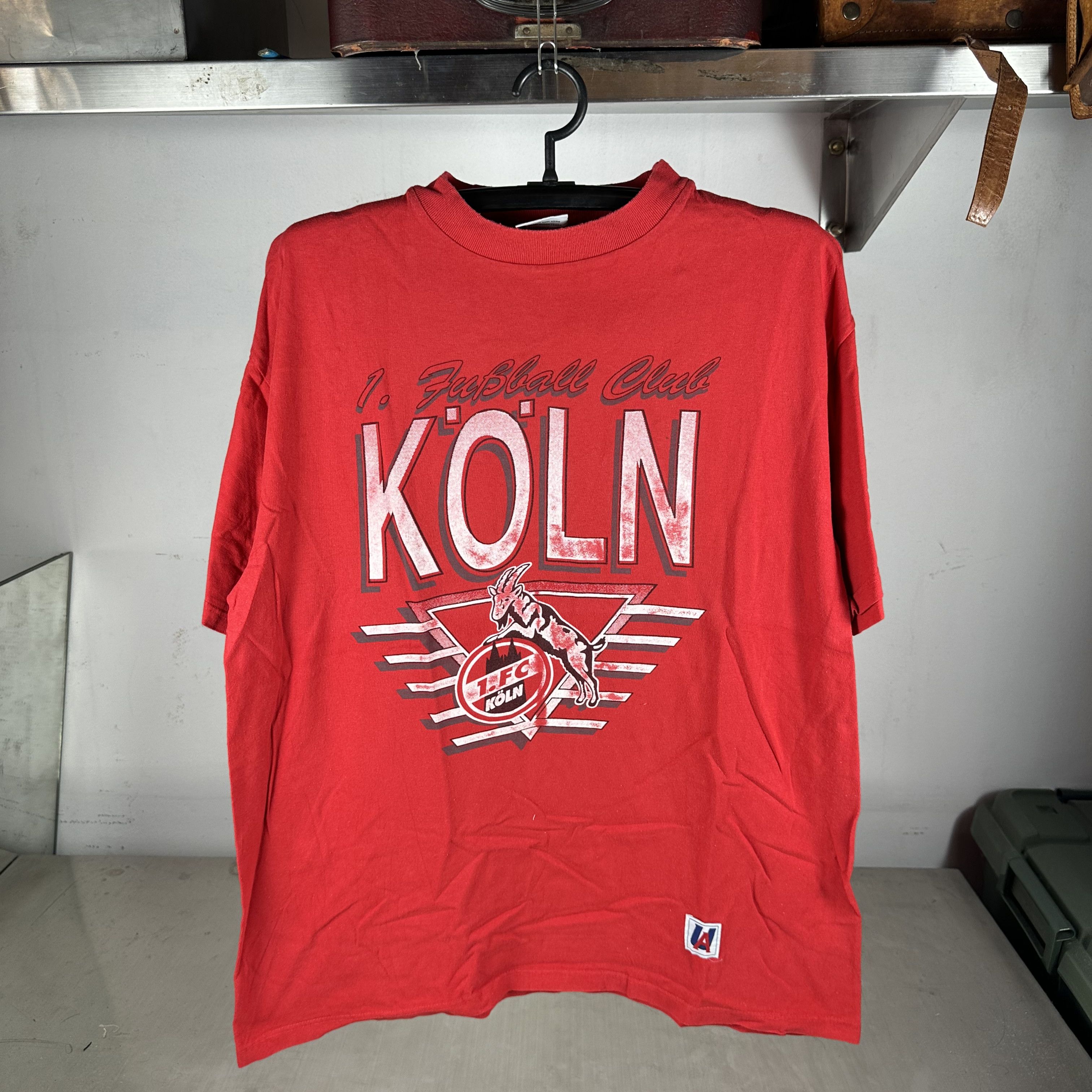 Vintage 90s 1. FC Koln German Futbol Club Soccer Bundesliga T-Shirt Size US XL / EU 56 / 4 - 1 Thumbnail